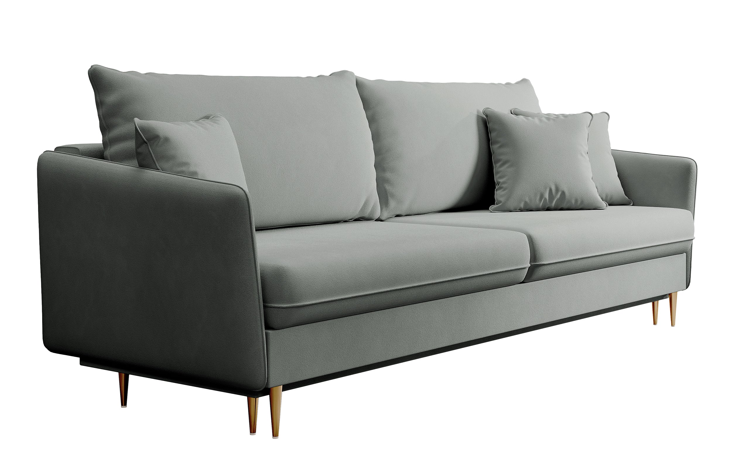 selsey-volio-dreisitziges-sofa-ausklappbar-grau-samt-wasserabweisend-goldbeine image 6