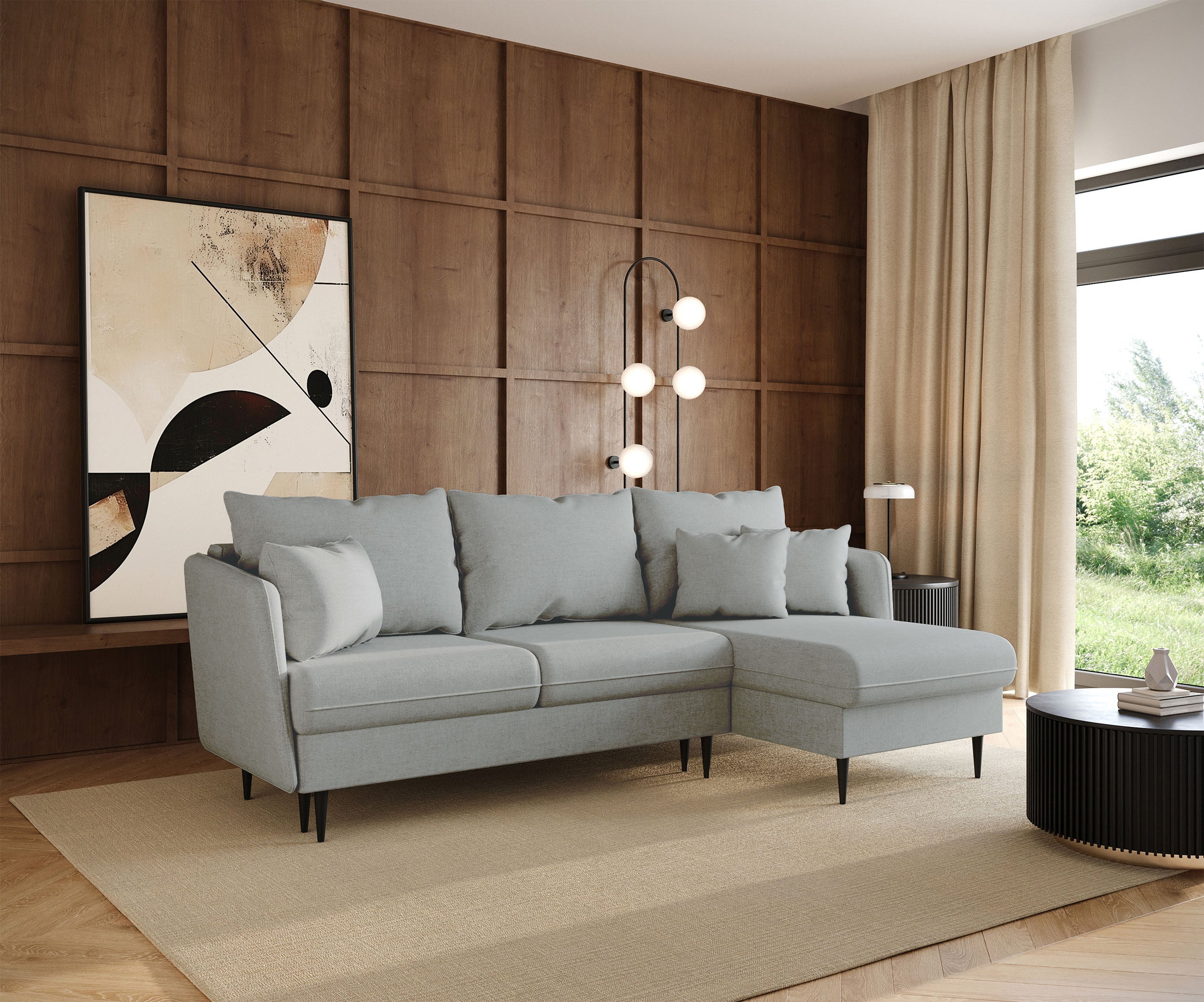 selsey-volio-ecksofa-l-f-rmig-mit-schlaffunktion-graue-chenille-schwarze-beine image 2