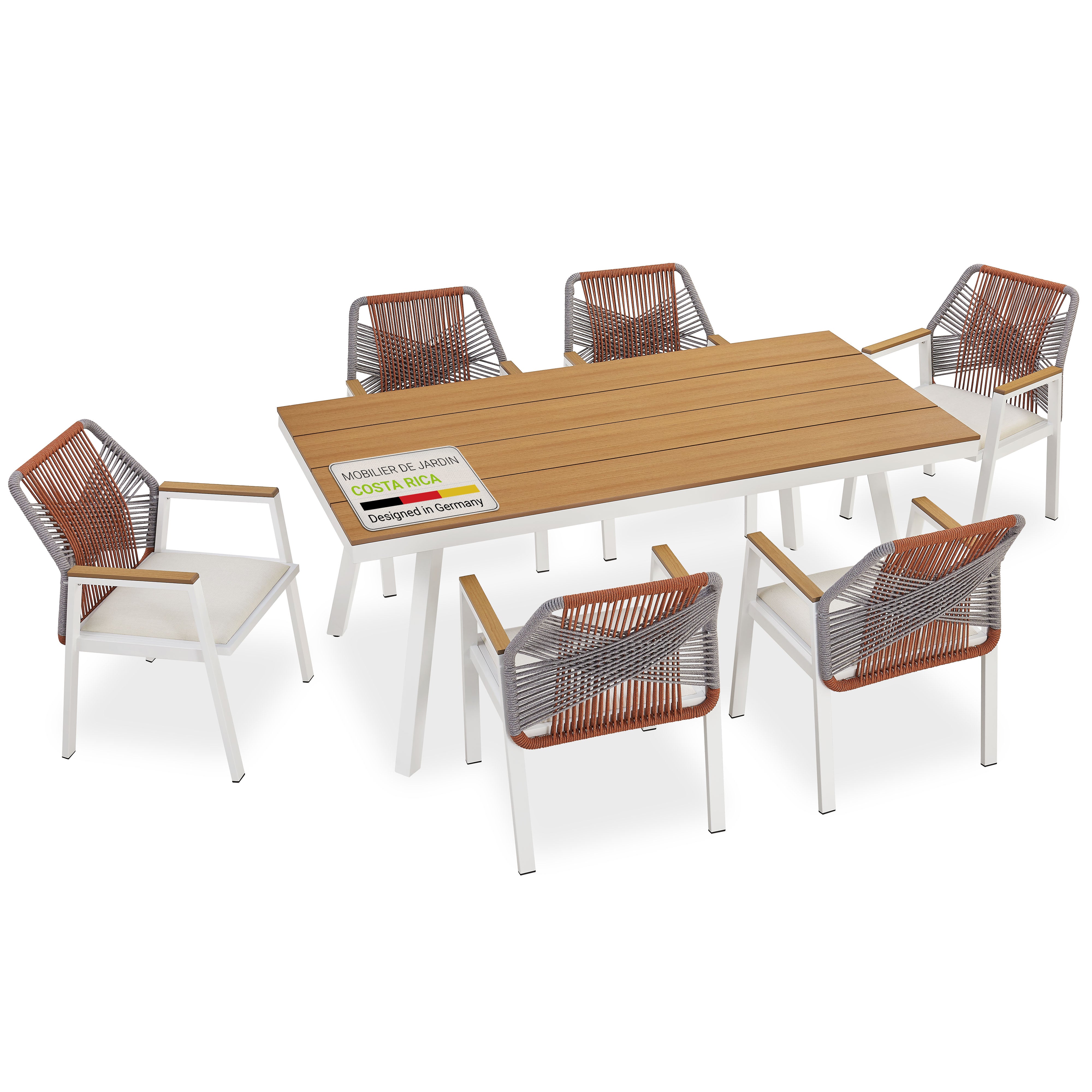juskys-costa-rica-premium-gartengarnitur-tisch-6-st-hle-metall-rattan-optik image 8