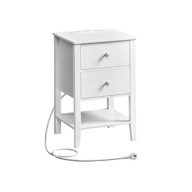 vasagle-liry-nachttisch-mit-ladefunktion-und-2-schubladen image 1