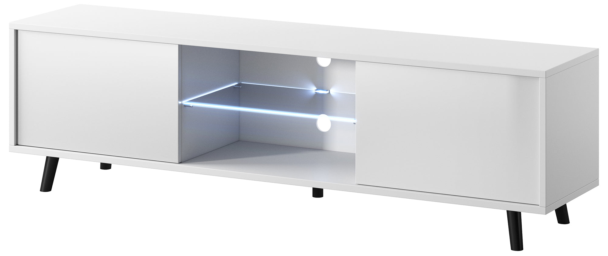 selsey-lefyr-tv-schrank-140-cm-mattwei-wei-hochglanz image 1