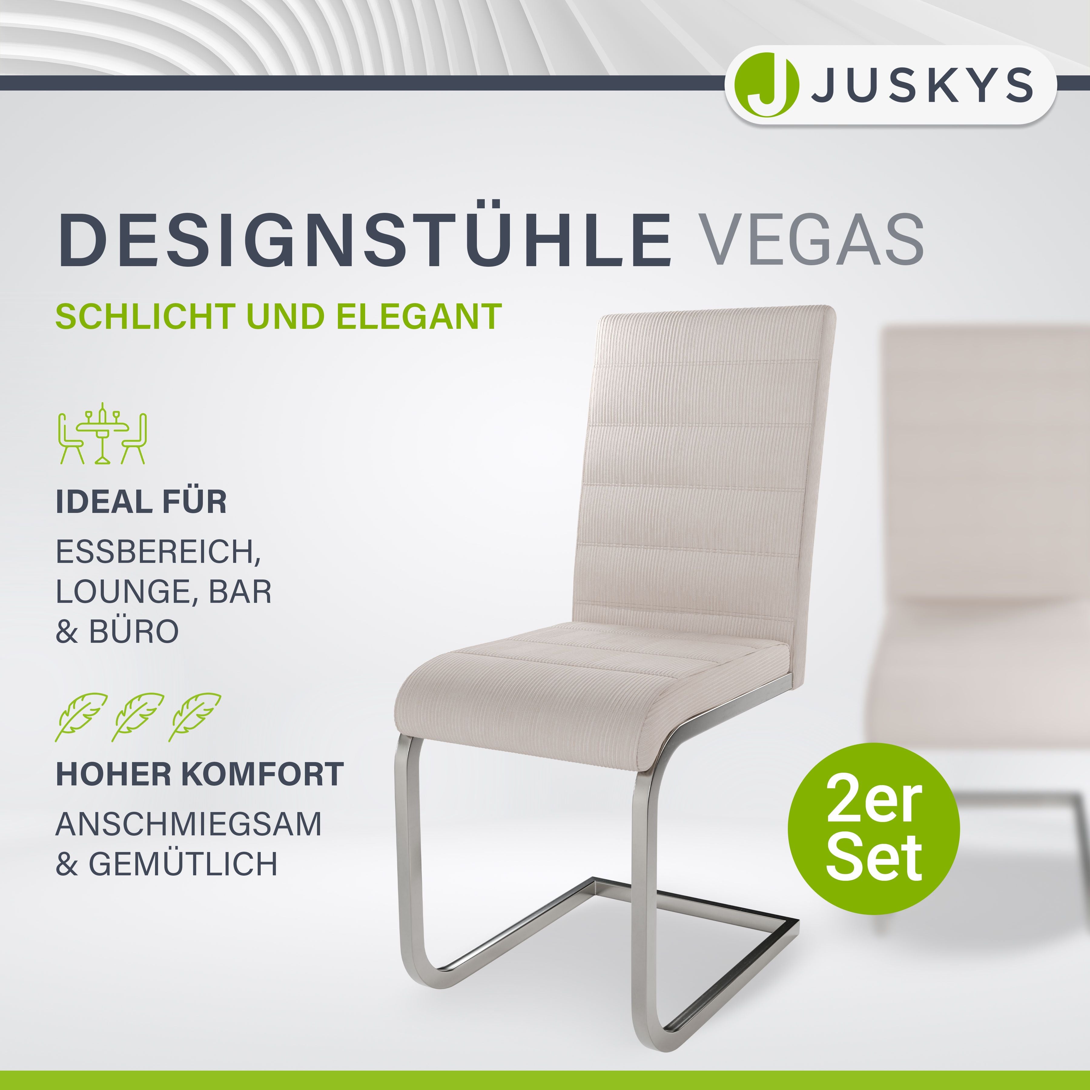 juskys-freischwinger-stuhl-vegas-mit-cord-2er-set image 2