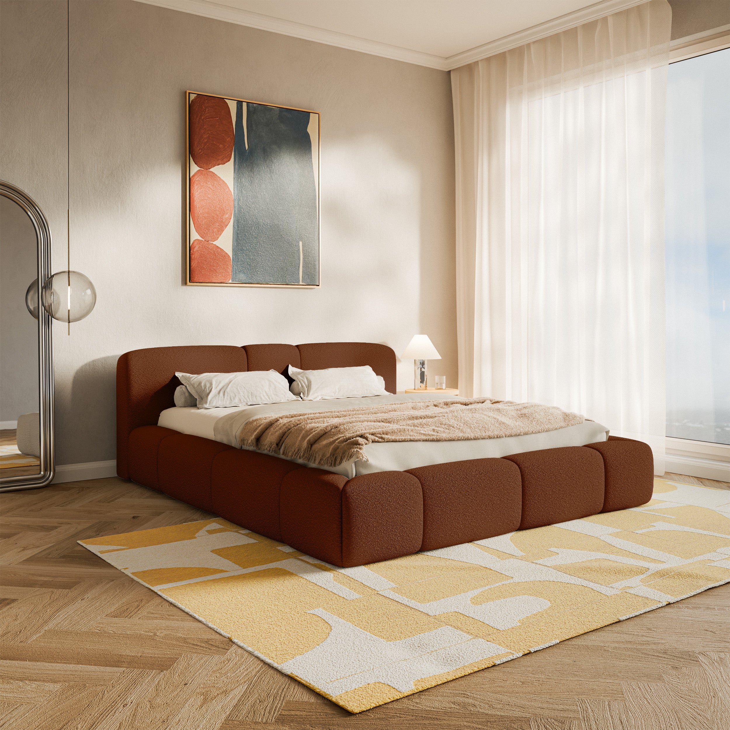 selsey-bowia-polsterbett-160x200-cm-in-kupfer-boucl-mit-rollrost image 2