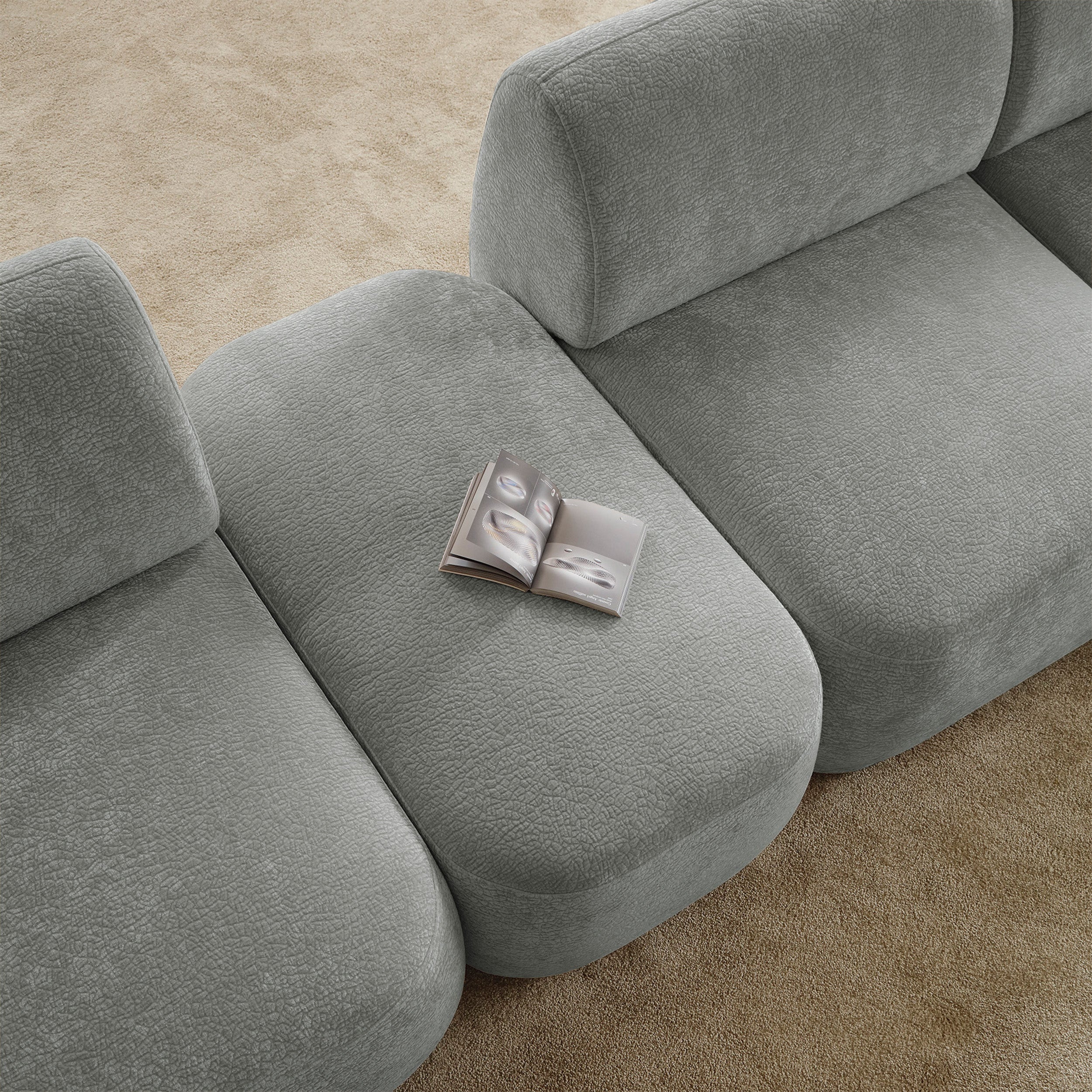 selsey-bommo-modulares-rechteckiges-pouf-grauer-chenille image 2