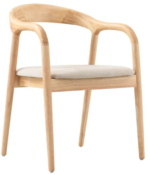 selsey-battione-holzstuhl-esszimmer-beiger-samt-nat-rliche-eiche-pflegeleicht image 1