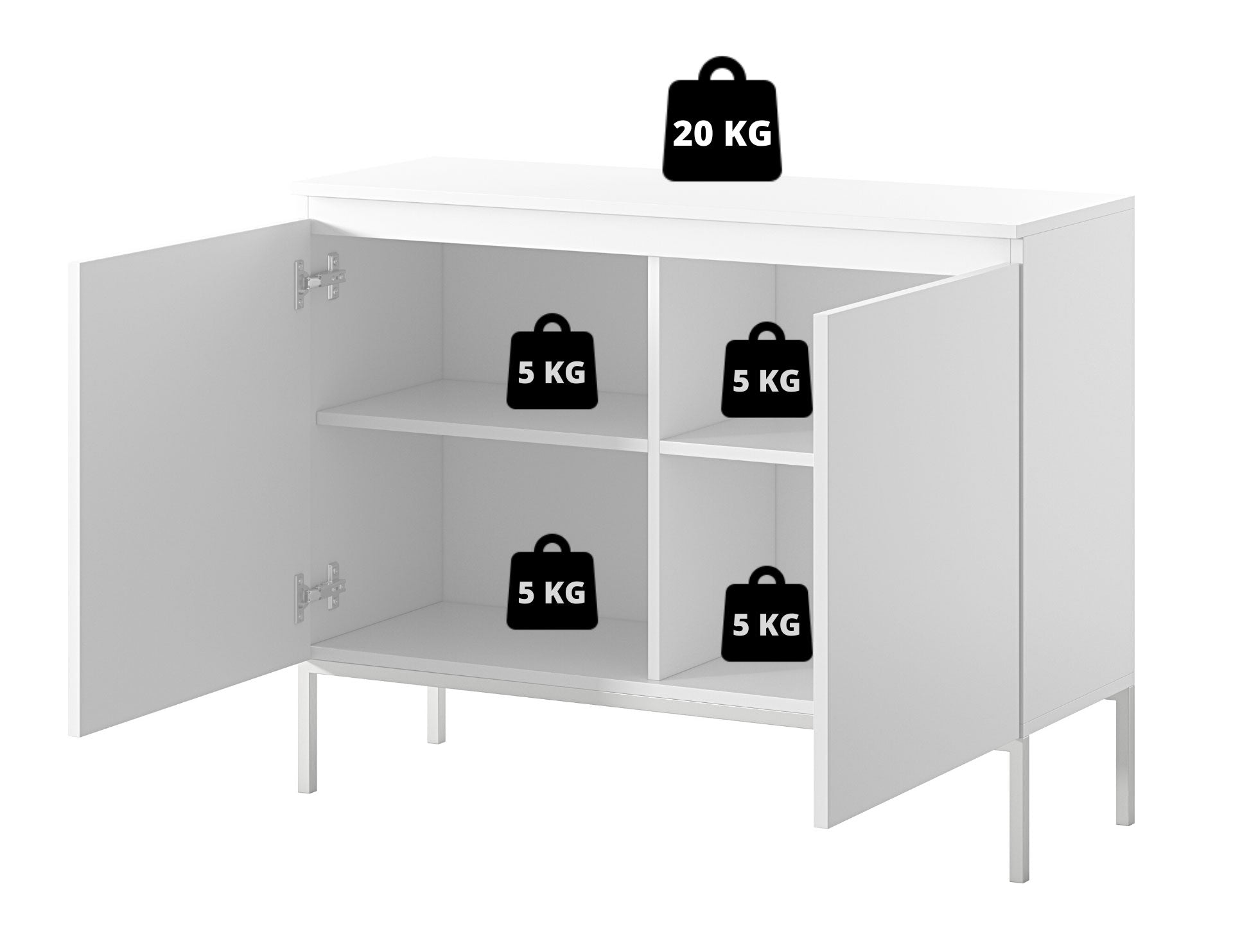 selsey-bemmi-kommode-100-cm-zweit-rig-schwarz-mit-schwarzen-beinen image 7