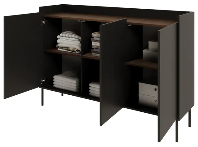 selsey-tovi-dreht-renschrank-140-cm-schwarz-wisconsin-nussbaum image 1