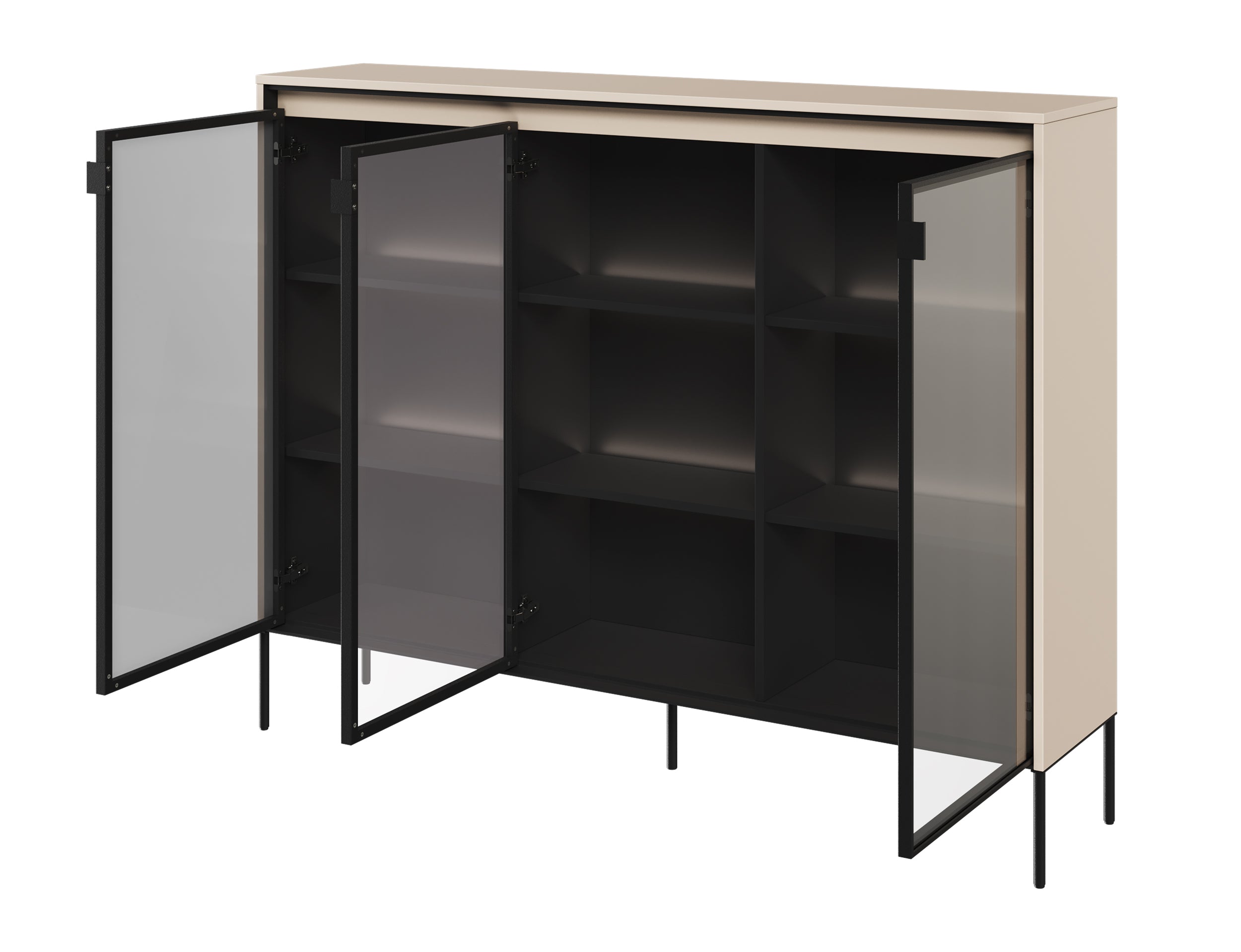 selsey-trend-dreht-renschrank-150-cm-mit-led-beige image 3