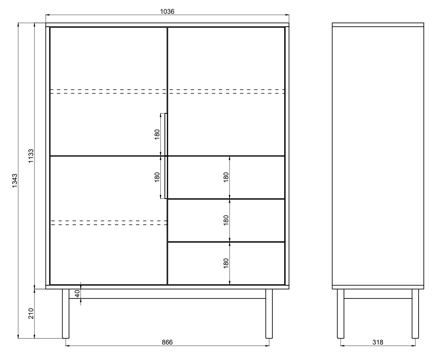 selsey-viviaro-hohes-sideboard-104-cm-kaschmir-mit-3-t-ren-und-3-schubladen image 5
