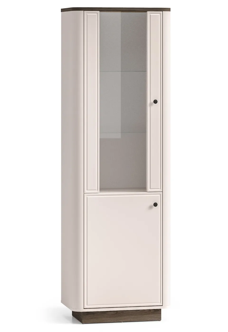 selsey-vilavio-hohe-vitrine-65-cm-mit-zwei-t-ren-und-beleuchtung-kaschmir-eiche- image 1