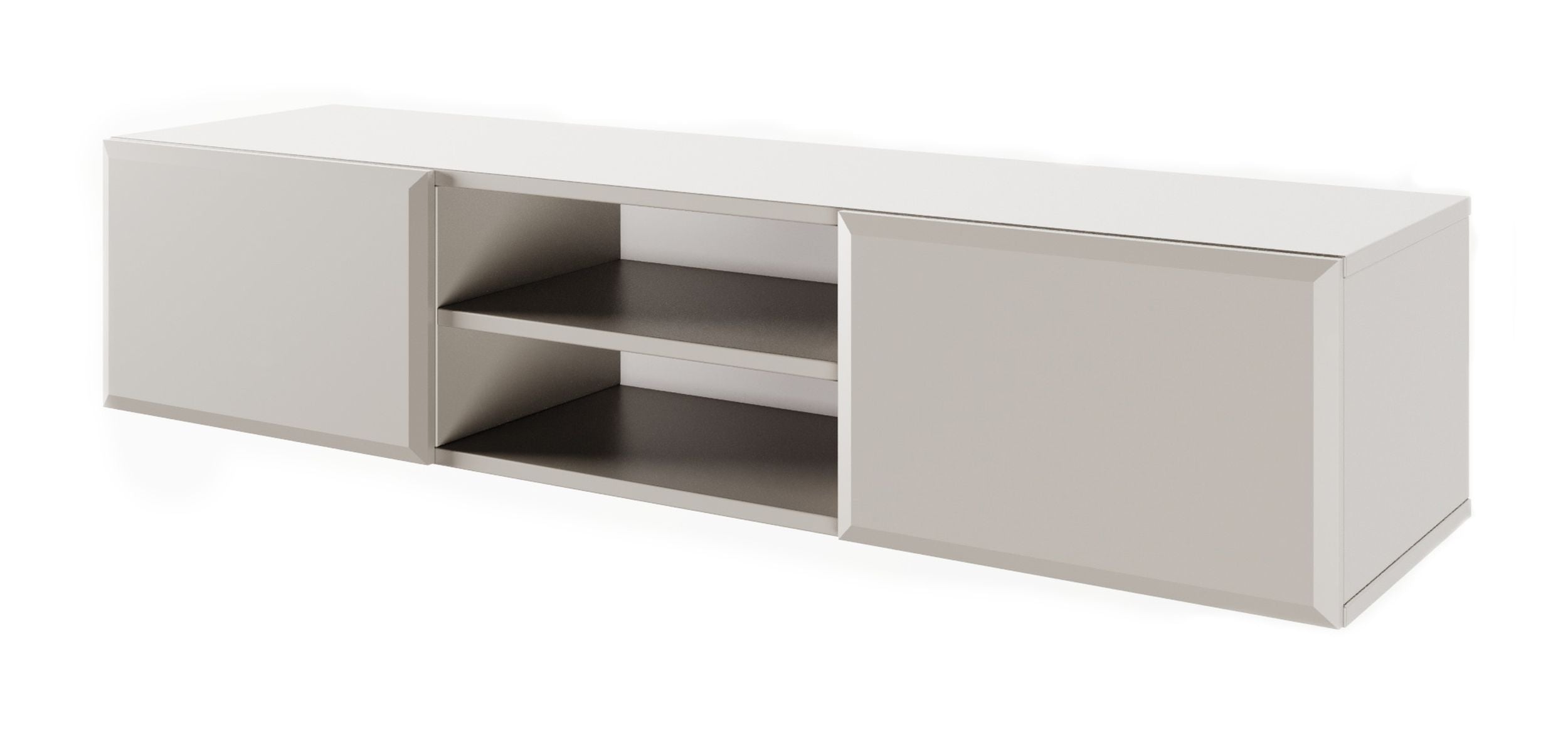 selsey-chocolated-h-ngender-tv-schrank-137-cm-sandbeige-mit-2-t-ren-und-nische image 1
