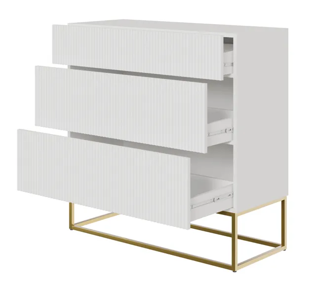 selsey-veldio-kommode-90-cm-mit-3-schubladen-und-gefr-ster-front-wei-mit-goldene image 1