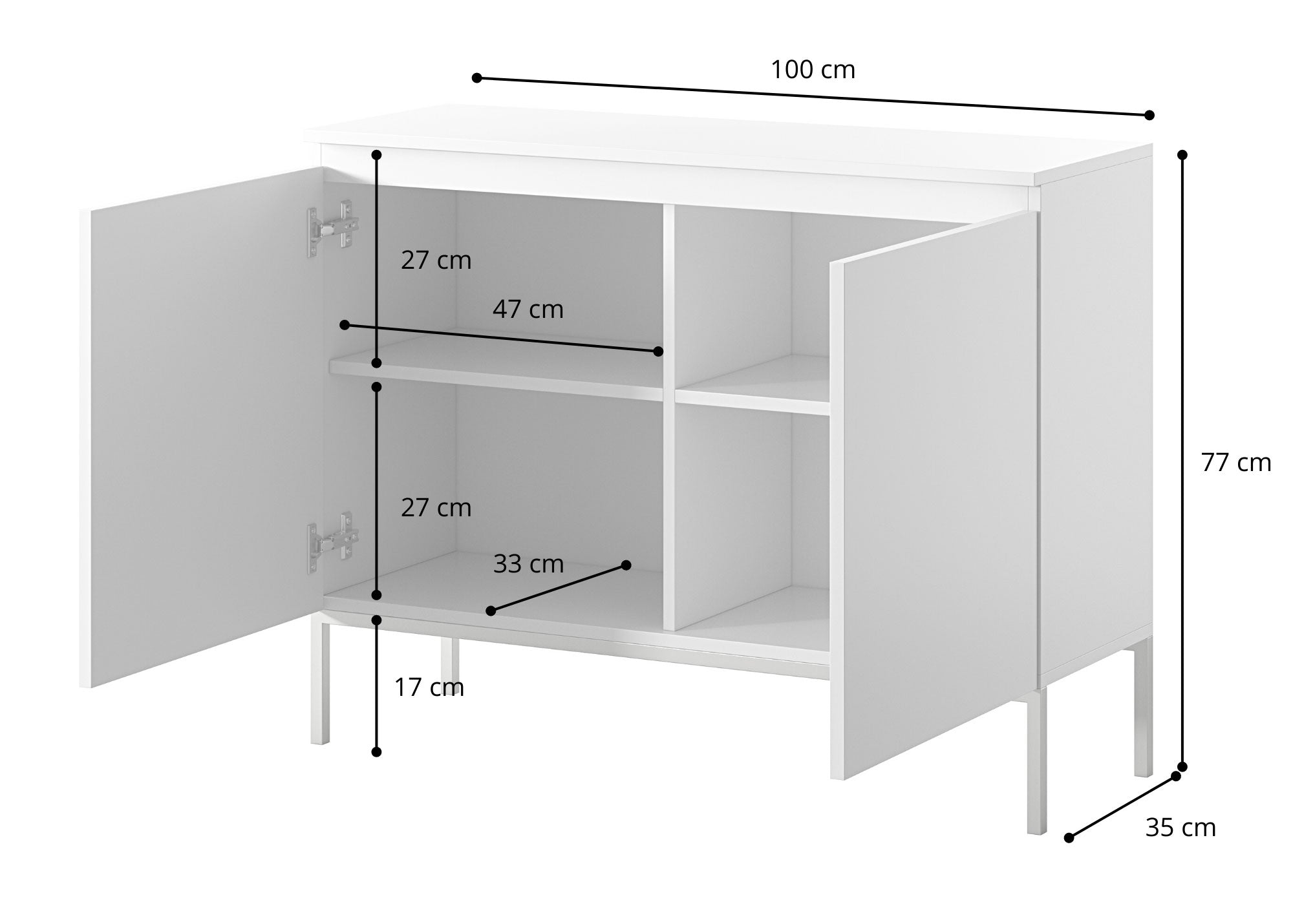 selsey-bemmi-kommode-100-cm-zweit-rig-schwarz-mit-schwarzen-beinen image 6