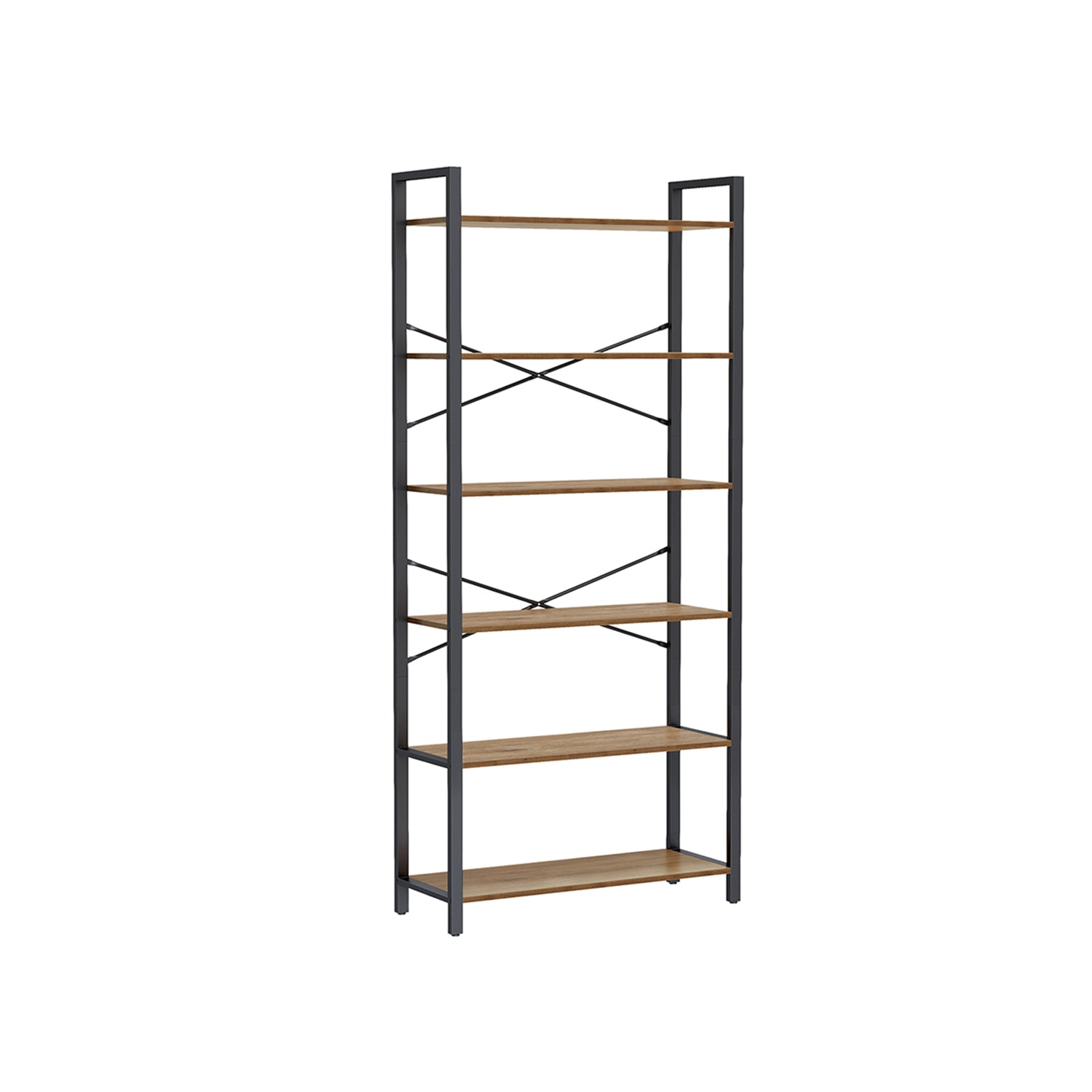vasagle-alinru-aufbewahrungsregal-80-x-30-x-186-cm-6-ebenen-vintagebraun-schwarz image 3
