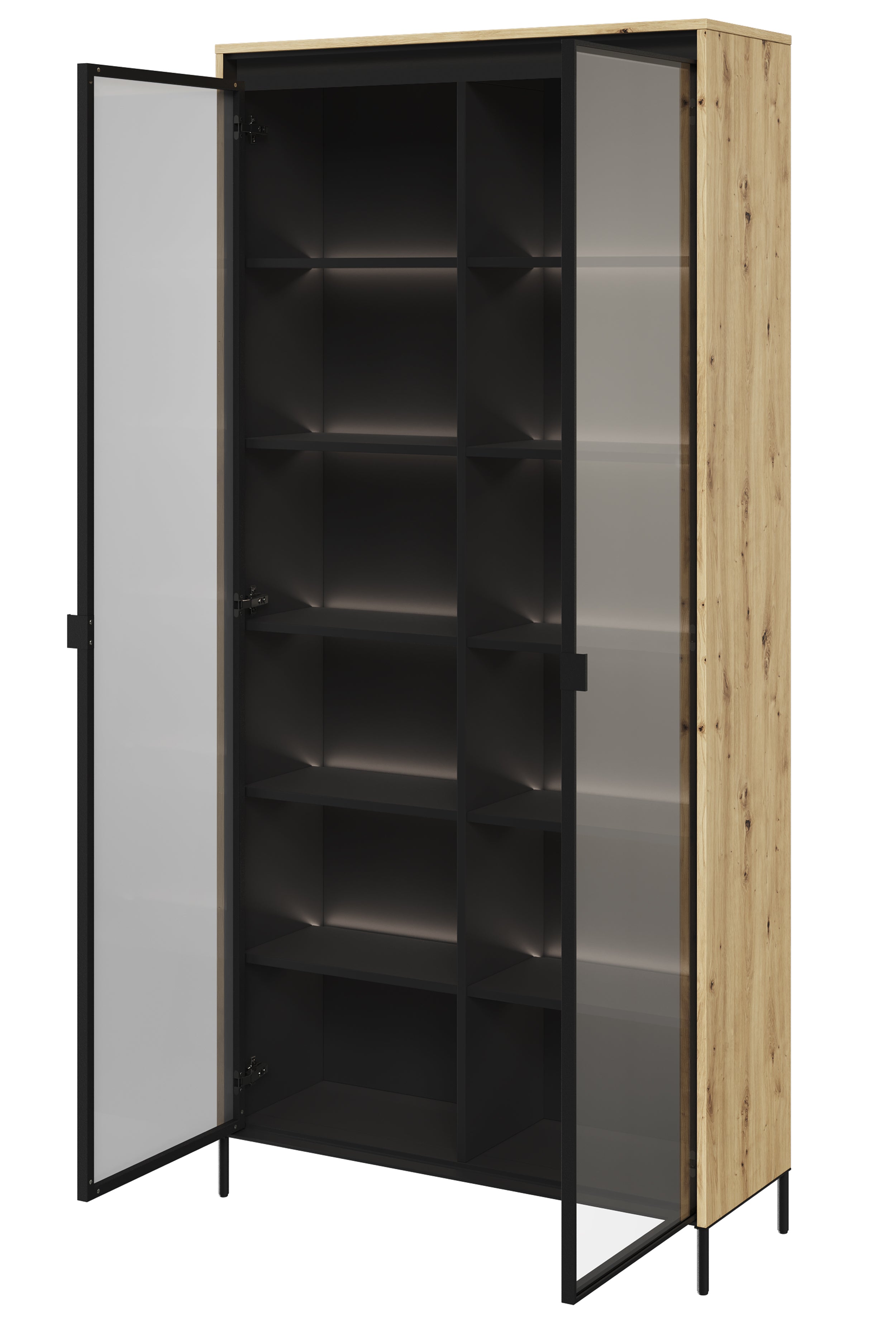 selsey-trend-zweifl-geliger-schrank-92-cm-mit-led-artisan-eiche image 3