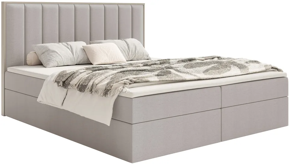 selsey-togents-kontinentalbett-160x200-cm-mit-stauraum-und-topper-grau-beige-hyd image 1