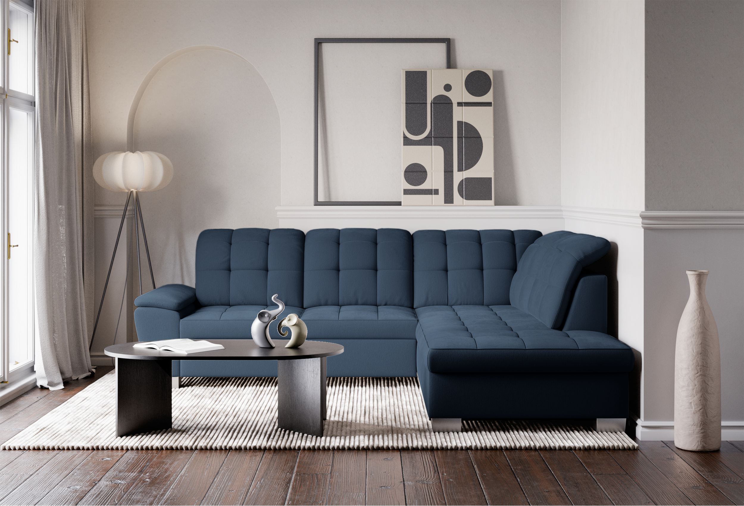 selsey-jamaal-ecksofa-mit-schlaffunktion-rechts-l-form-marineblau-geflecht-mit-s image 2