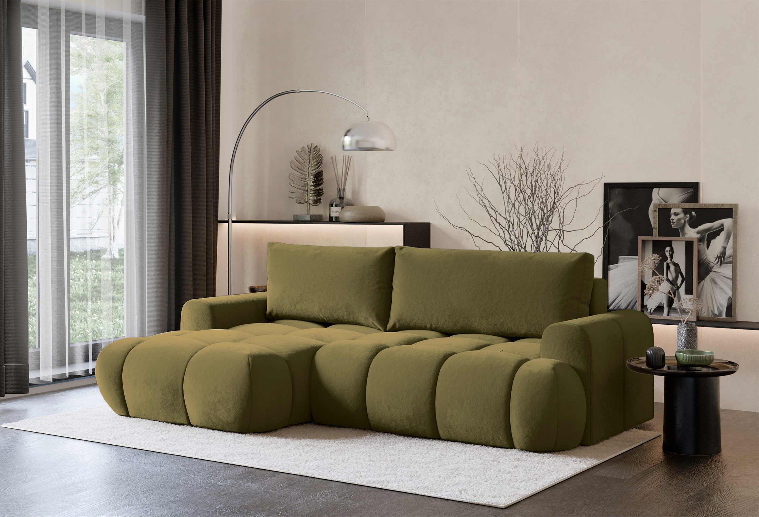 selsey-ombo-mini-ecksofa-mit-schlaffunktion-links-l-form-olivgr-ner-samt-mit-sta image 2
