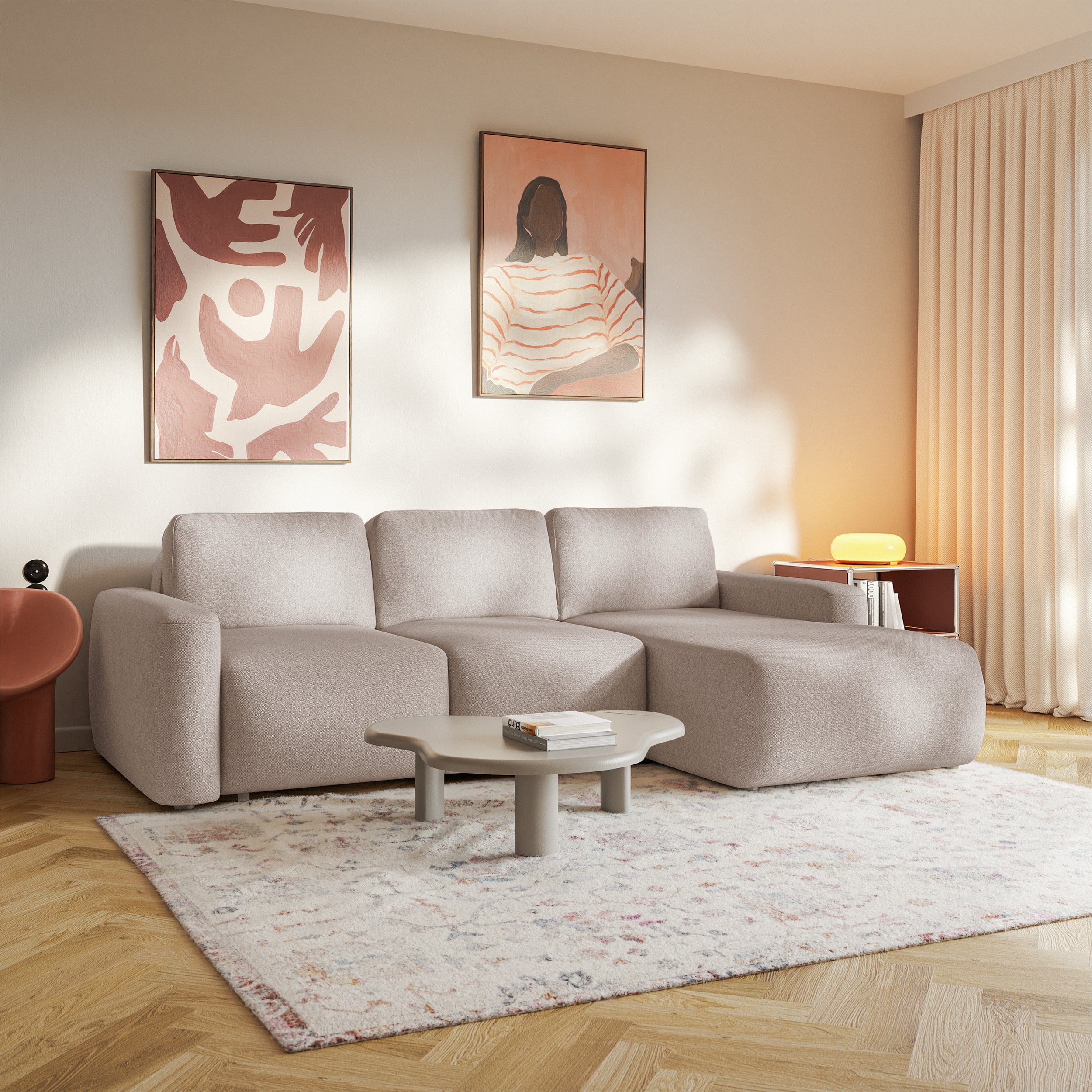 selsey-carnos-mini-ecksofa-l-form-rechts-mit-schlaffunktion-beige-chenille image 5