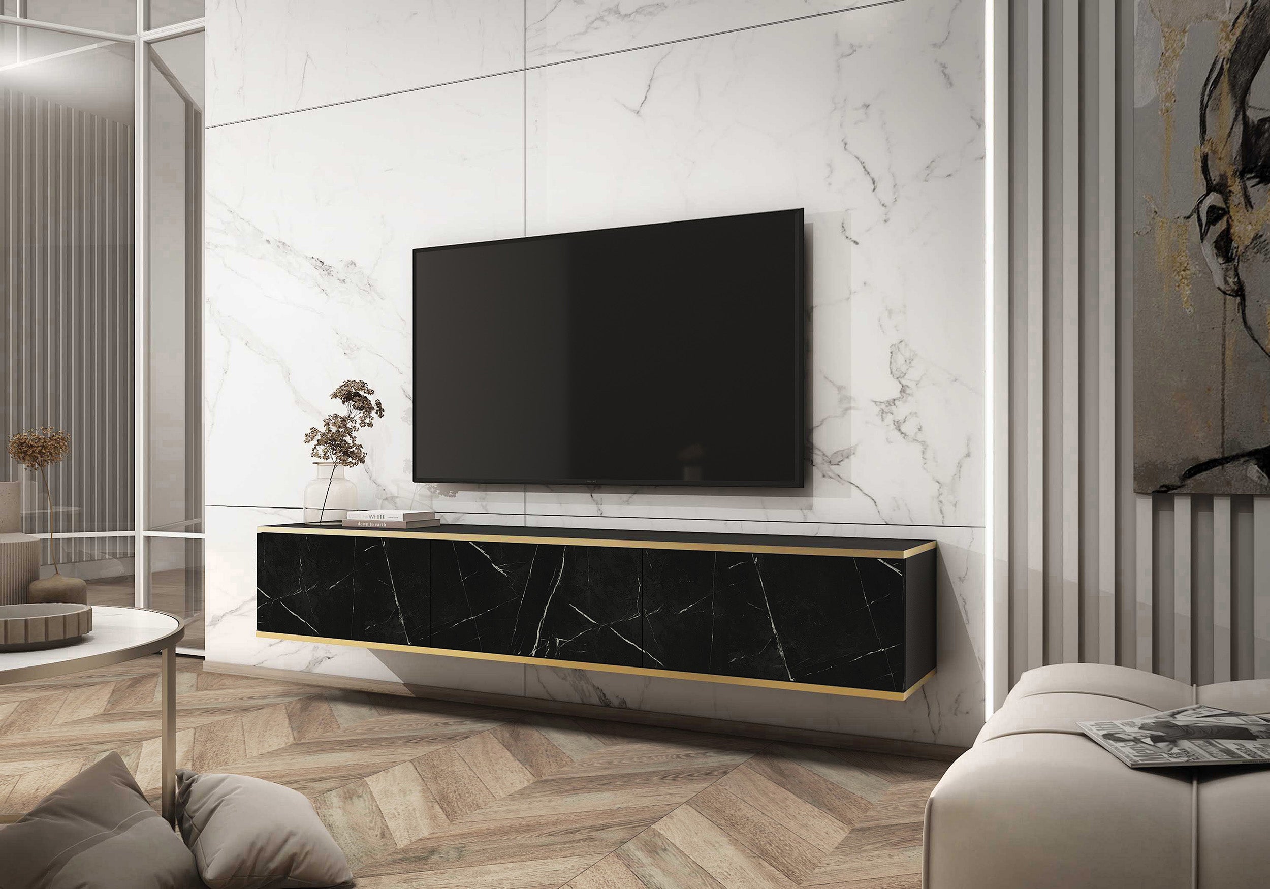 selsey-mucalma-tv-schrank-175-cm-schwarzer-marmor-mit-gold image 2