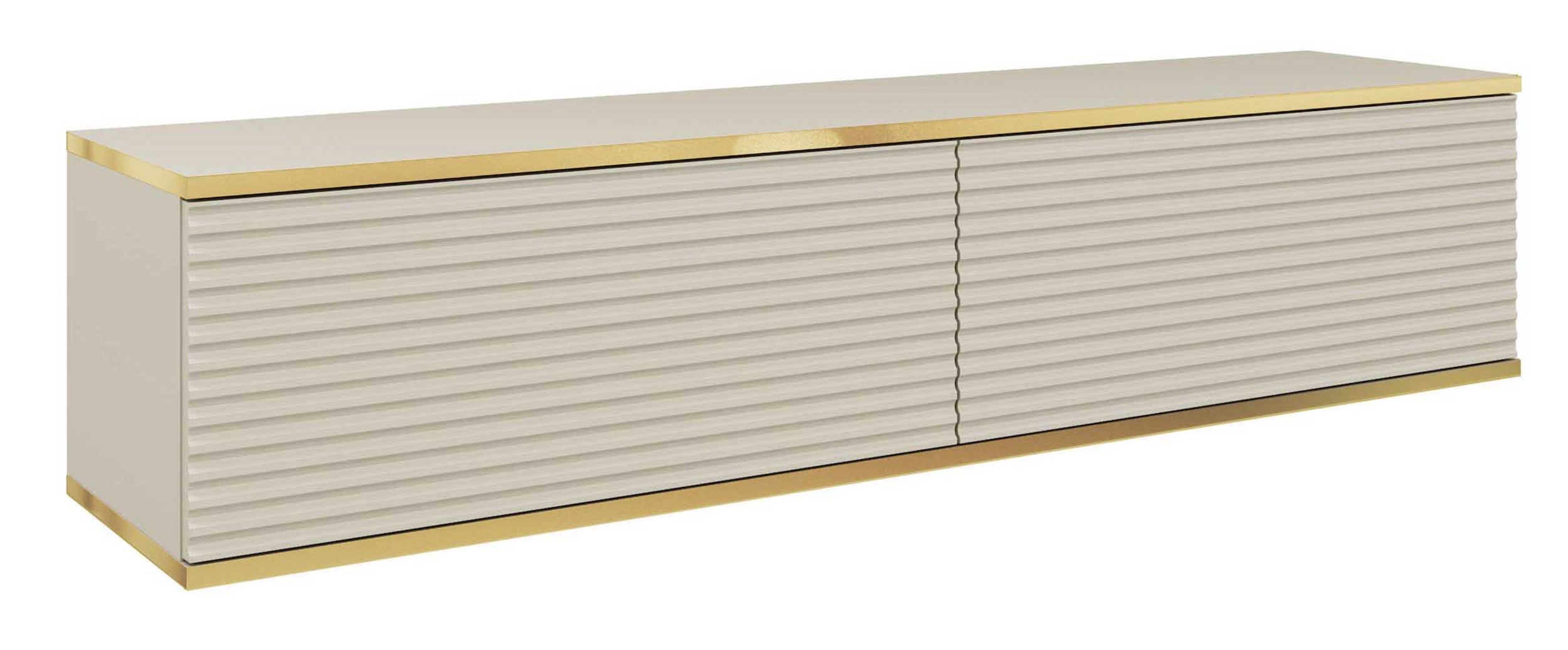 selsey-mucalma-tv-schrank-135-cm-beige-mit-goldenen-lamellen-akzenten image 1
