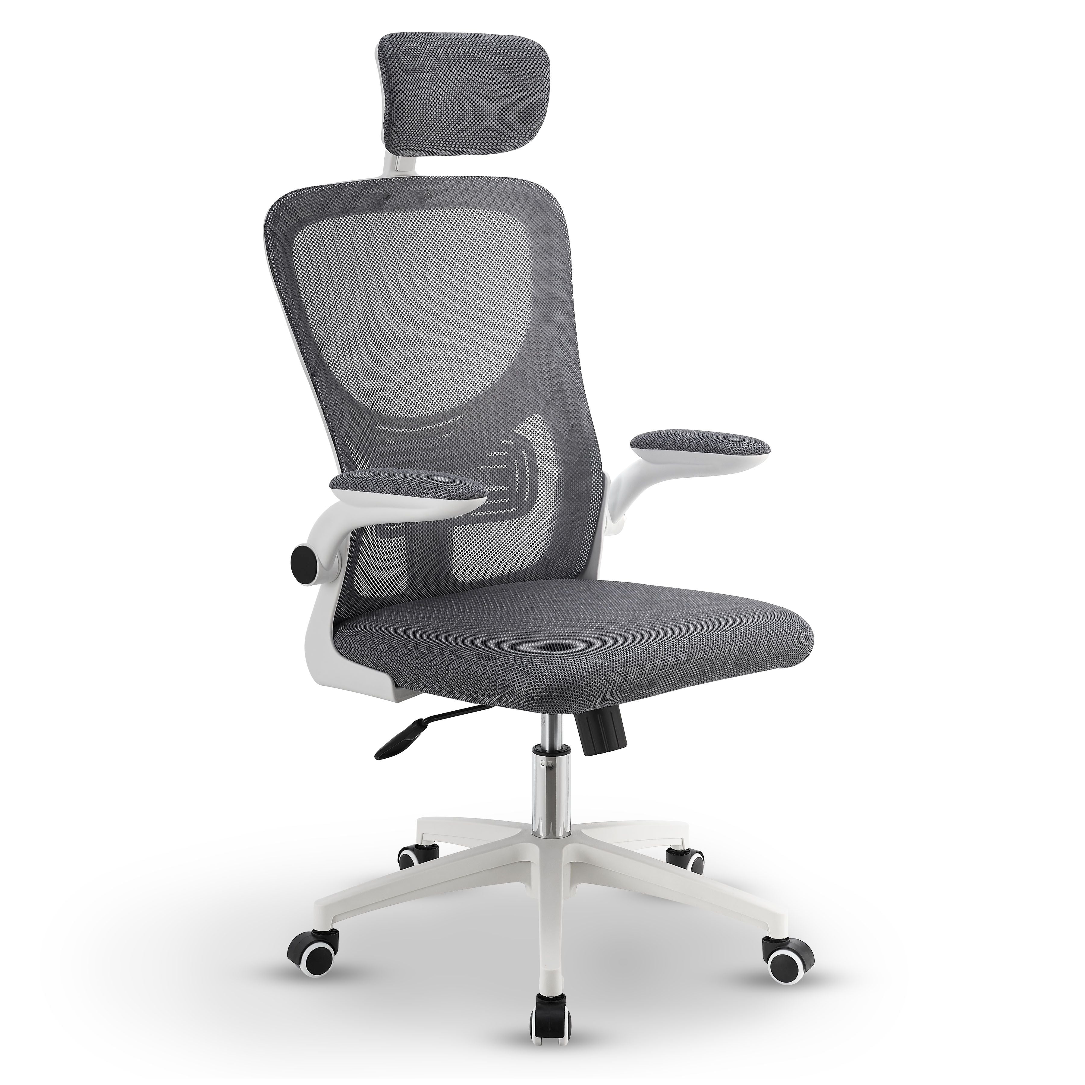 juskys-b-rostuhl-baltimore-grau-wei-ergonomischer-schreibtischstuhl image 1