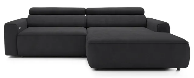 selsey-ecksofa-fando-l-f-rmig-rechts-mit-elektrischem-auszug-dunkelgrauer-samt image 1