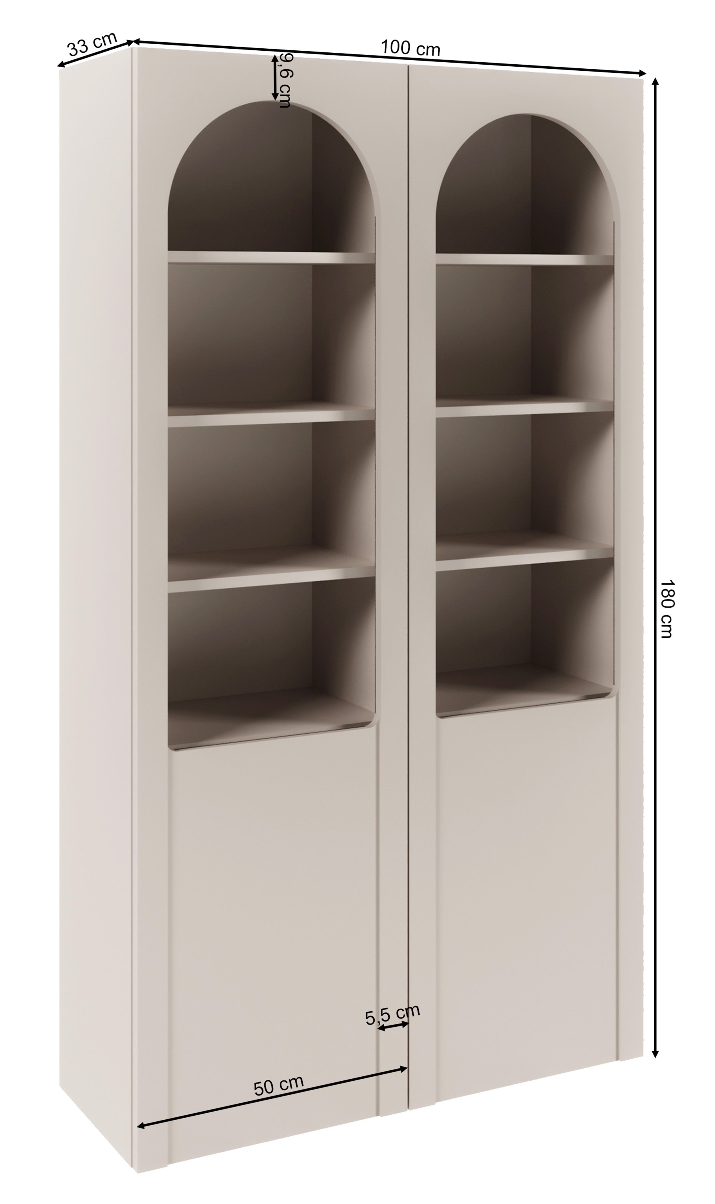 selsey-arkadia-zweifl-gelige-vitrine-100-cm-kaschmir-gefr-ste-verglaste-fronten image 8