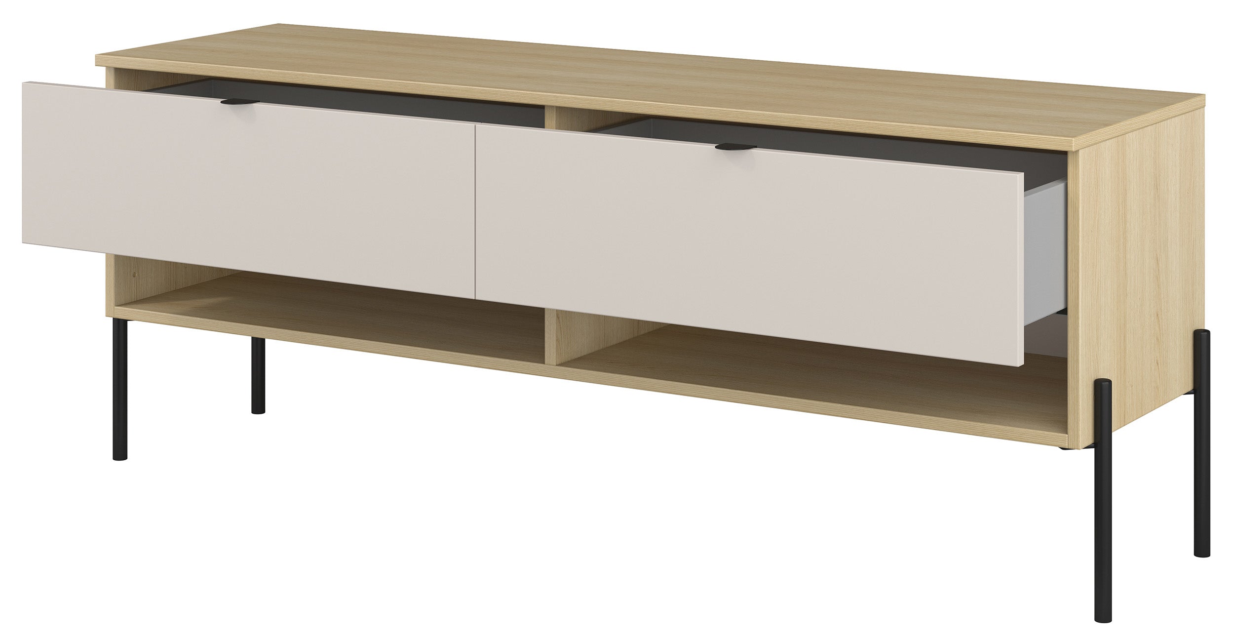 selsey-ore-tv-schrank-140-cm-mit-2-schubladen-lindberg-eiche-kaschmir image 3