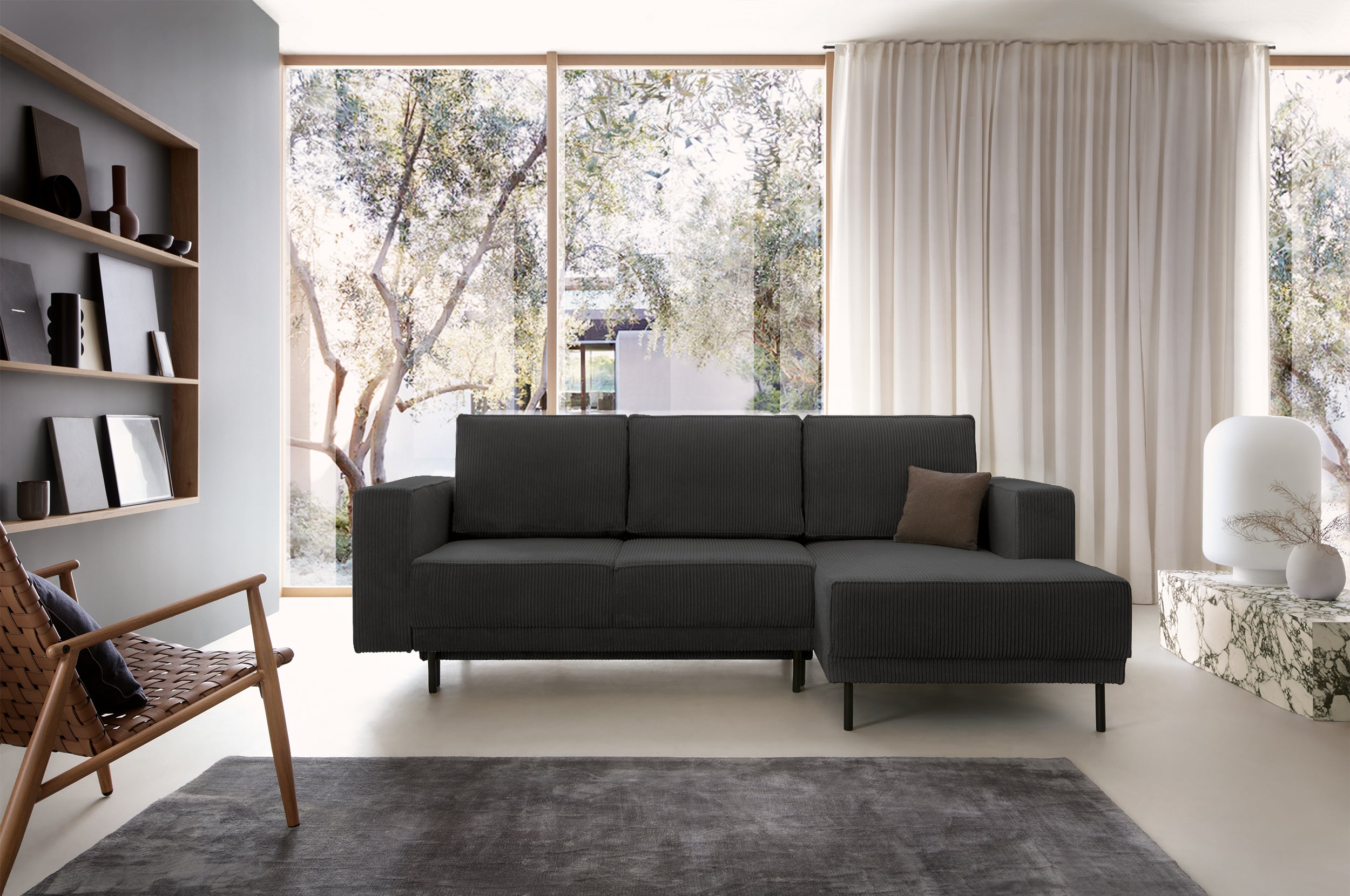 selsey-rodario-mini-ecksofa-l-f-rmig-mit-schlaffunktion-und-stauraum-cord-dunkel image 2