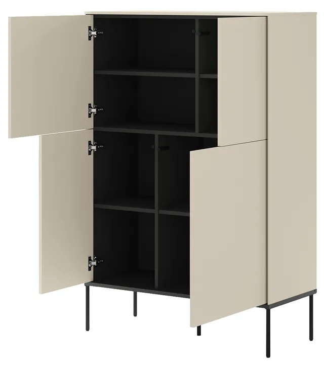 selsey-bellezo-viert-rige-kommode-95-cm-creme-mit-push-open image 1