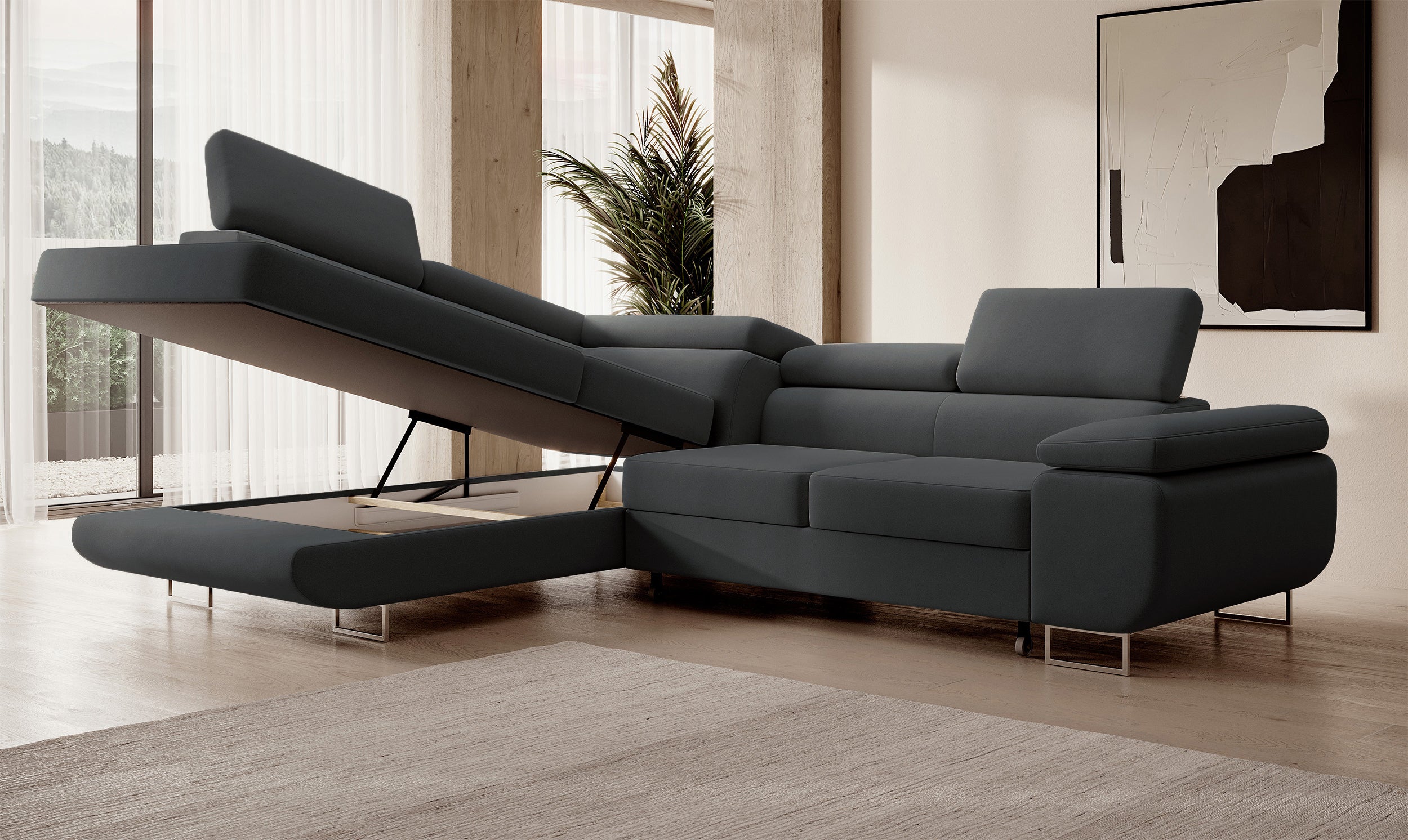 selsey-ecksofa-stevil-mit-schlaffunktion-l-f-rmig-mit-stauraum-dunkelgrauer-samt image 4