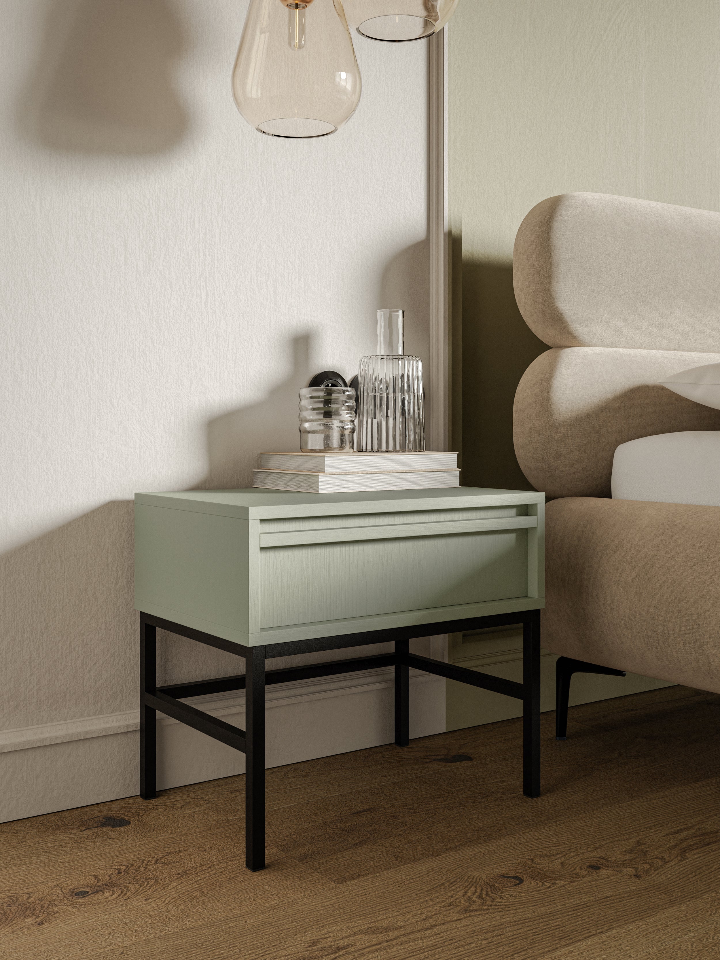 selsey-evo-nachttisch-50-cm-mit-schublade-und-gestell-salbeigr-n image 4