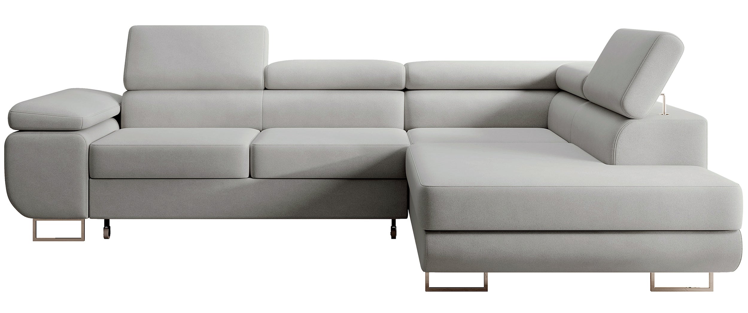 selsey-stevil-ecksofa-mit-schlaffunktion-l-form-rechts-grauer-samt image 1