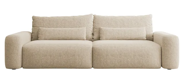 selsey-carnos-dreisitzer-schlafsofa-beige-chenille-wasserabweisend-schwarze-bein image 1
