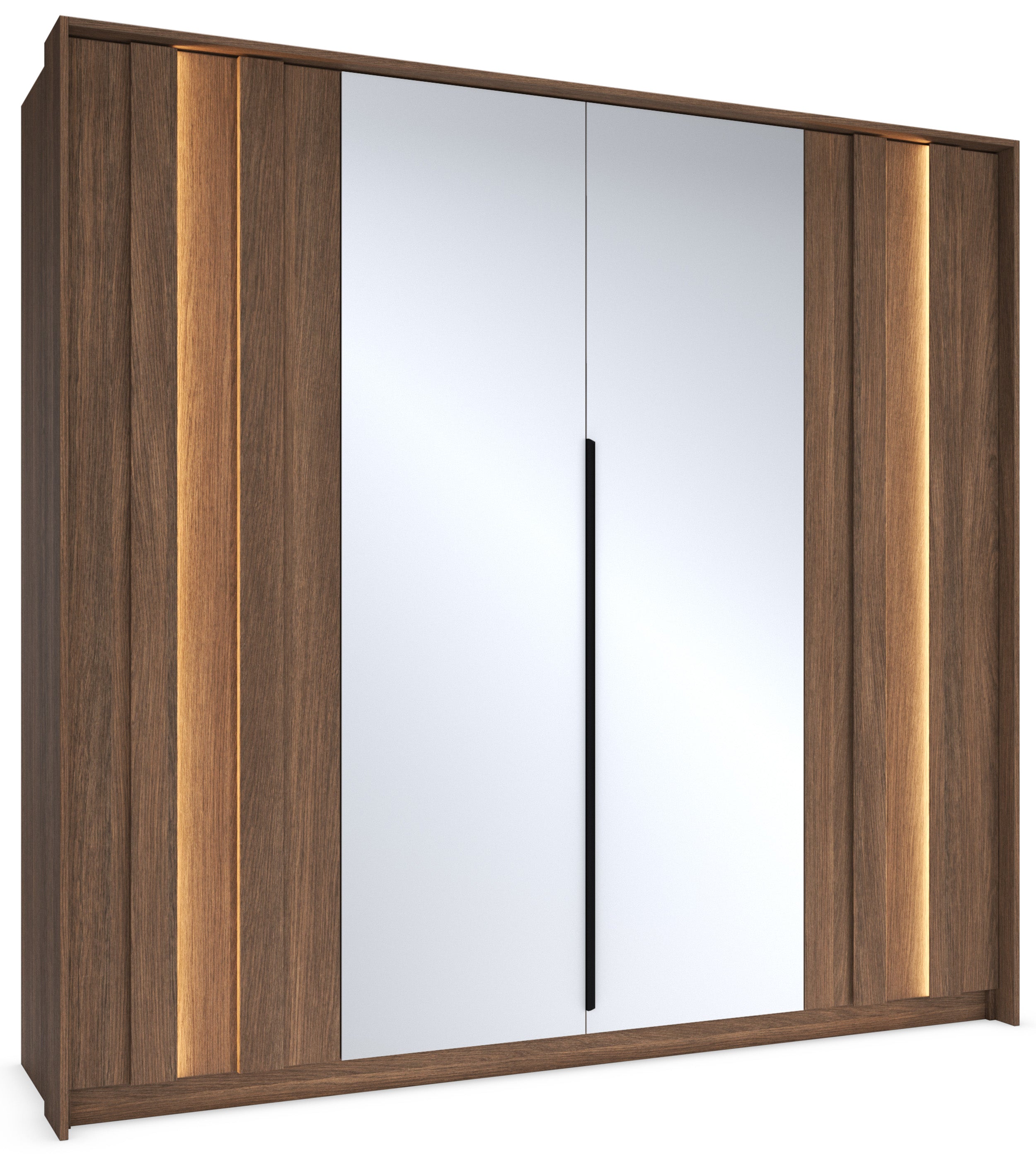 selsey-amaro-4-t-riger-kleiderschrank-mit-spiegel-und-led-223-cm-eiche-dunin image 1