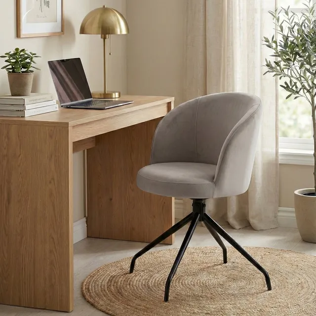 selsey-virella-gepolsterter-drehstuhl-esszimmer-grauer-samt image 1