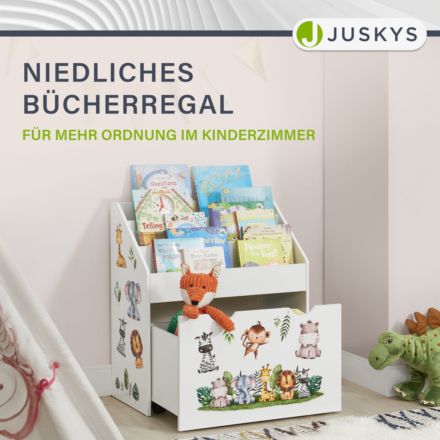 juskys-kinder-b-cherregal-mit-3-f-chern-und-herausziehbarer-spielzeugkiste image 7