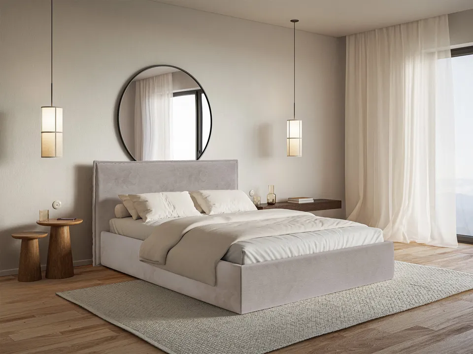 selsey-softie-slim-gepolstertes-bett-160x200-cm-grau-brauner-velours-wasserabwei image 1