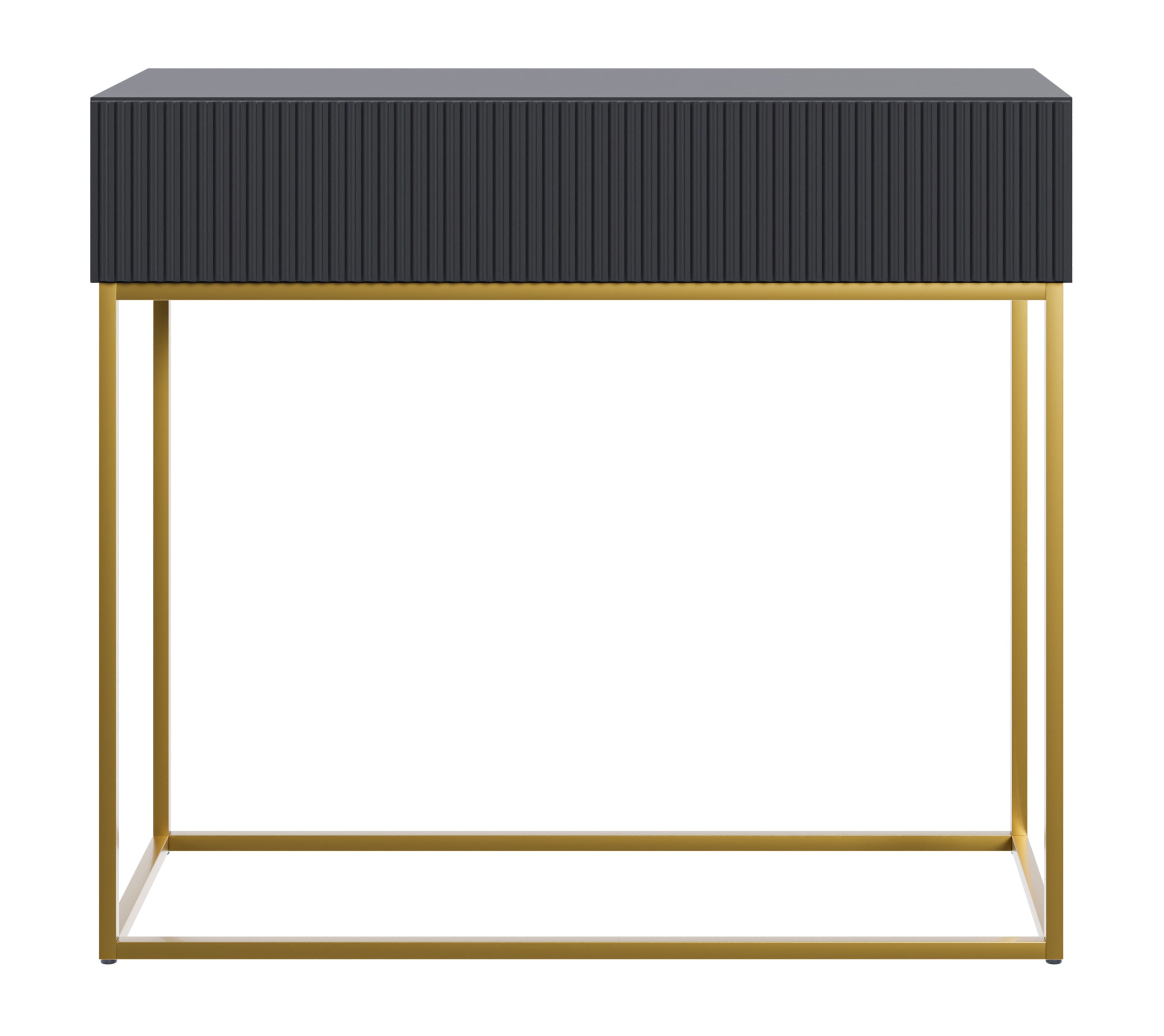 selsey-veldio-konsole-90-cm-schwarz-mit-goldenen-beinen-und-gefr-ster-front image 4