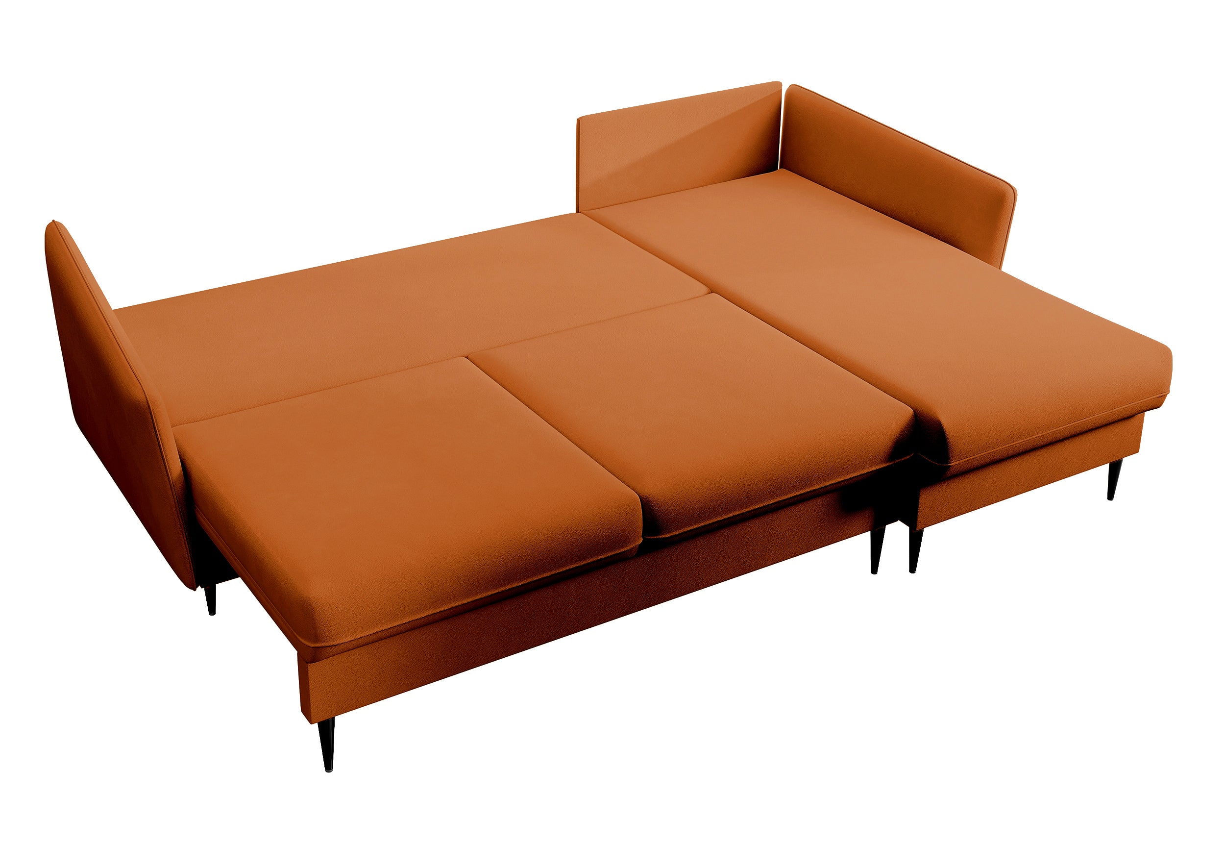 selsey-volio-ecksofa-mit-schlaffunktion-universell-kupfer-samt-schwarze-beine image 6
