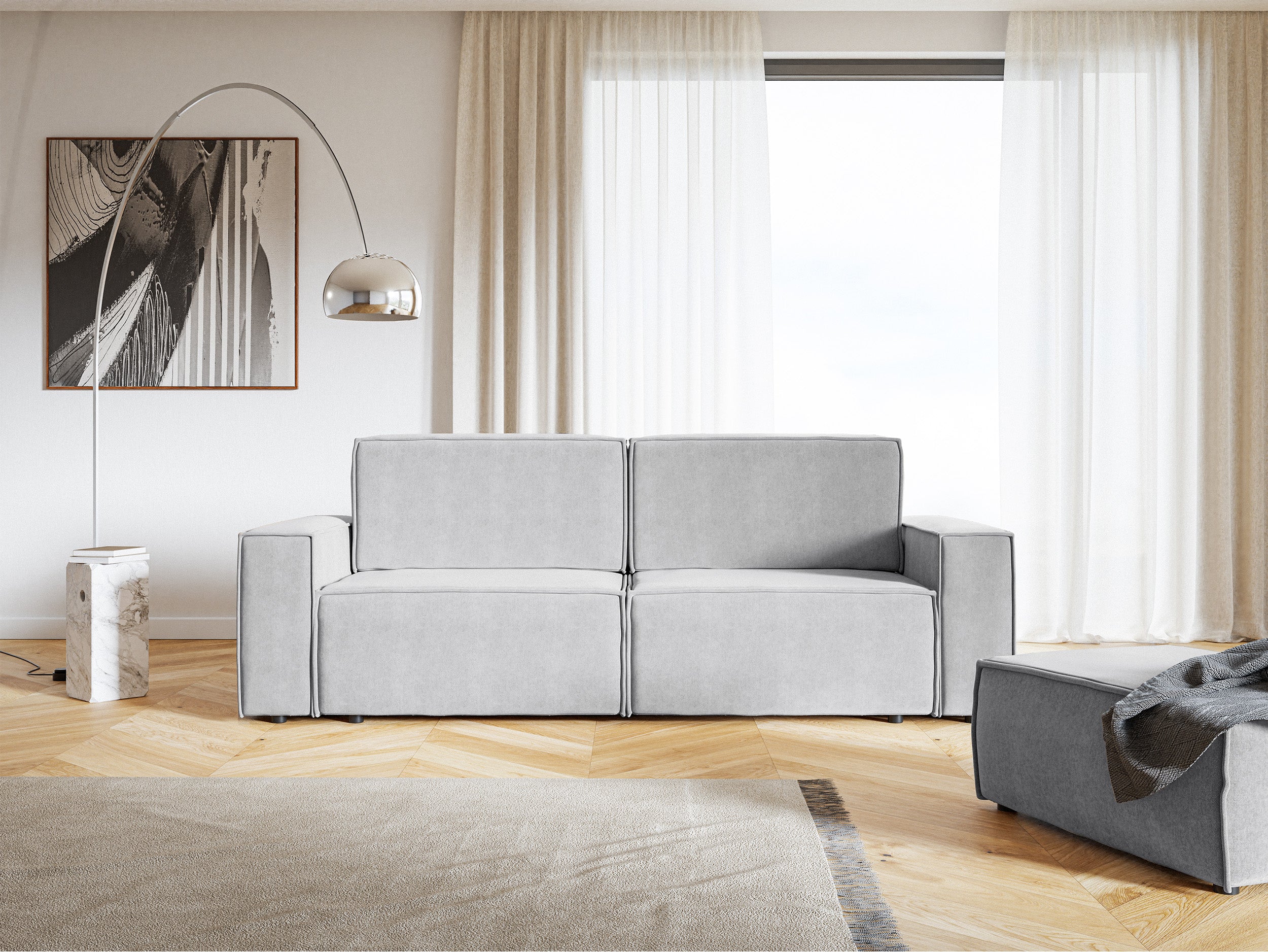selsey-copertino-dreisitziges-schlafsofa-hellgrauer-velours-wasserabweisend image 2