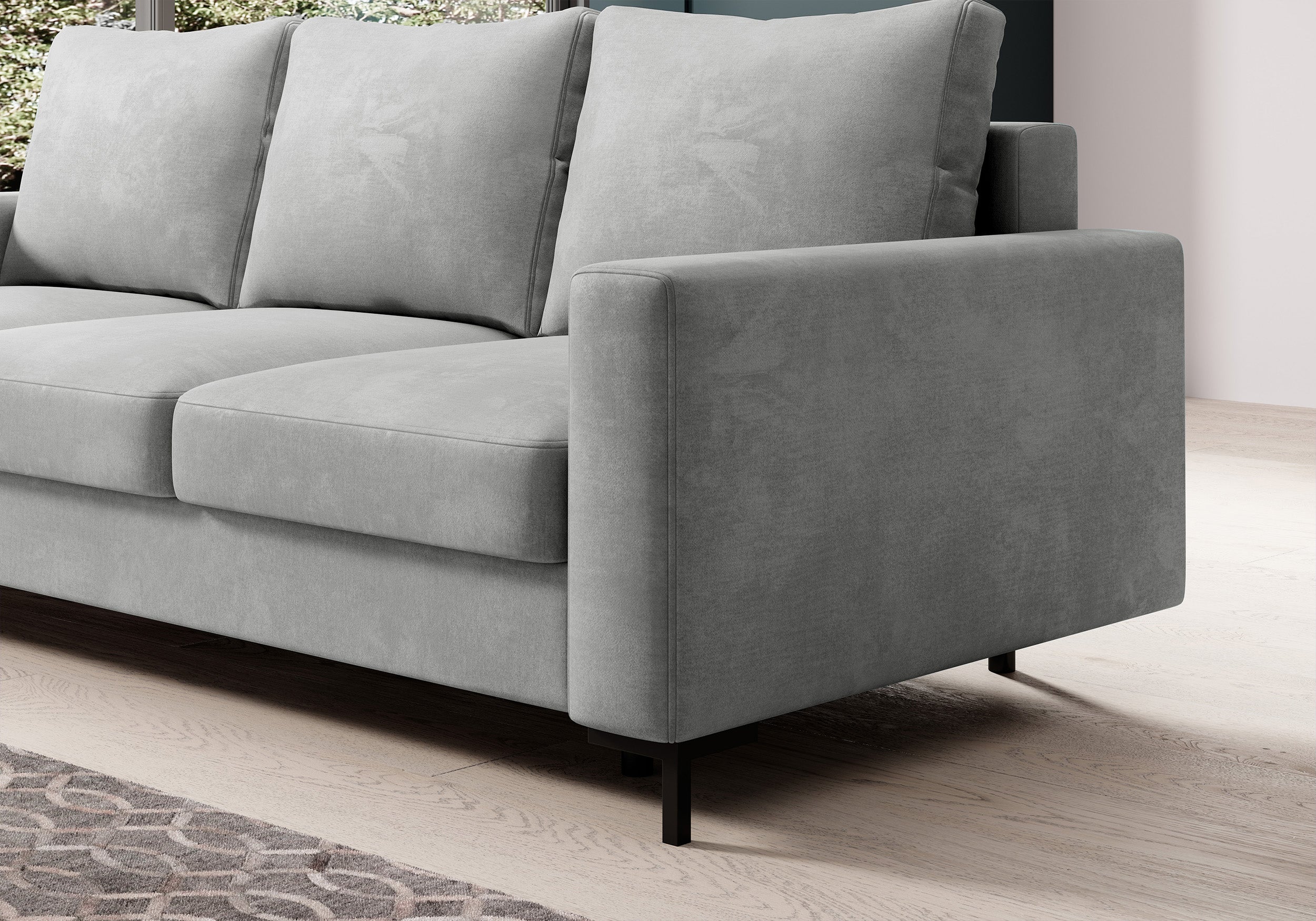 selsey-mokpeo-dreisitziges-ausklappbares-sofa-mit-stauraum-hellgrau-samt image 4