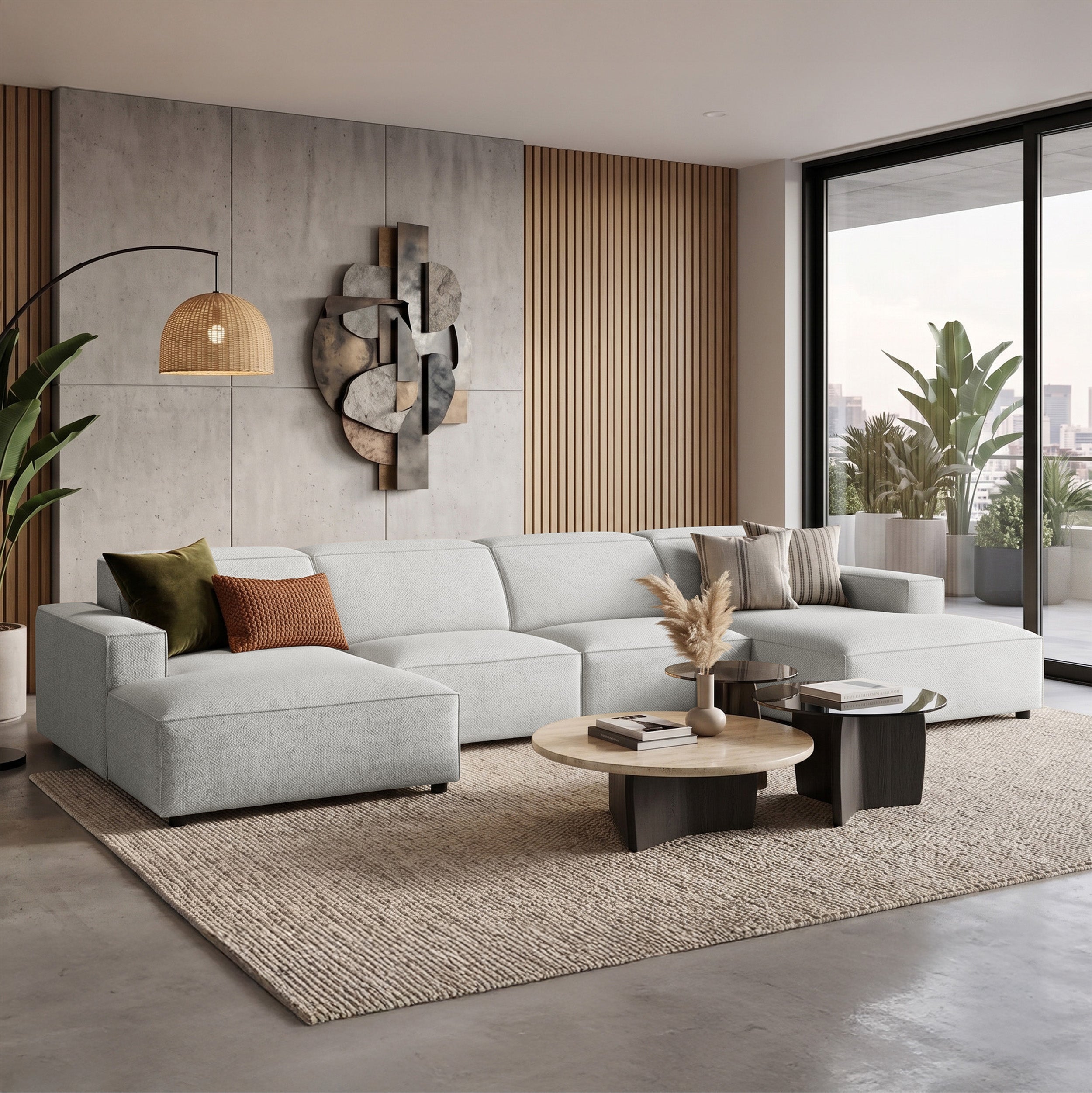 selsey-sellmo-ecksofa-u-f-rmig-modular-universal-hellgrauer-chenille image 2