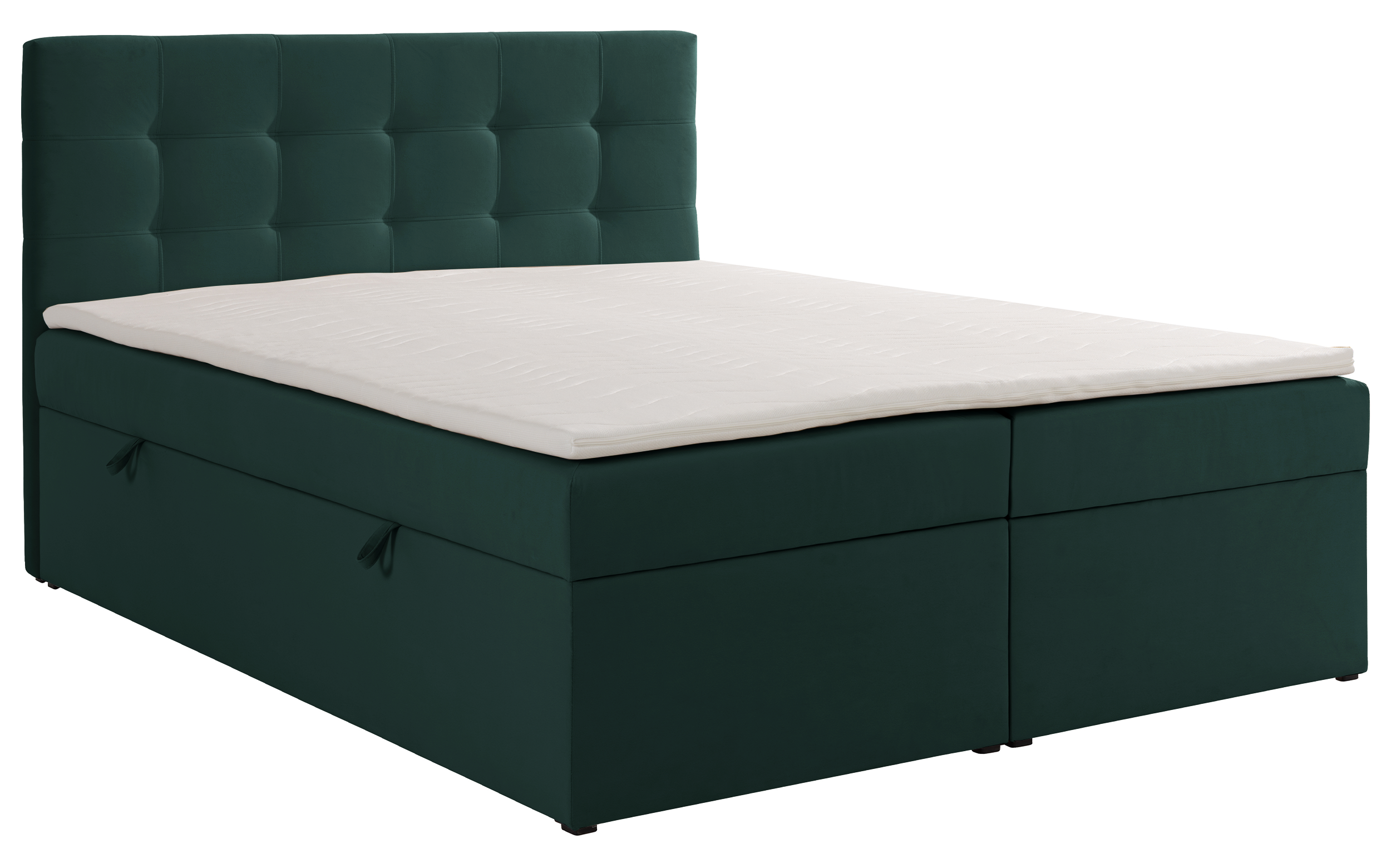 selsey-ronneo-kontinentales-bett-160x200-cm-mit-stauraum-und-topper-gr-ner-samt image 1