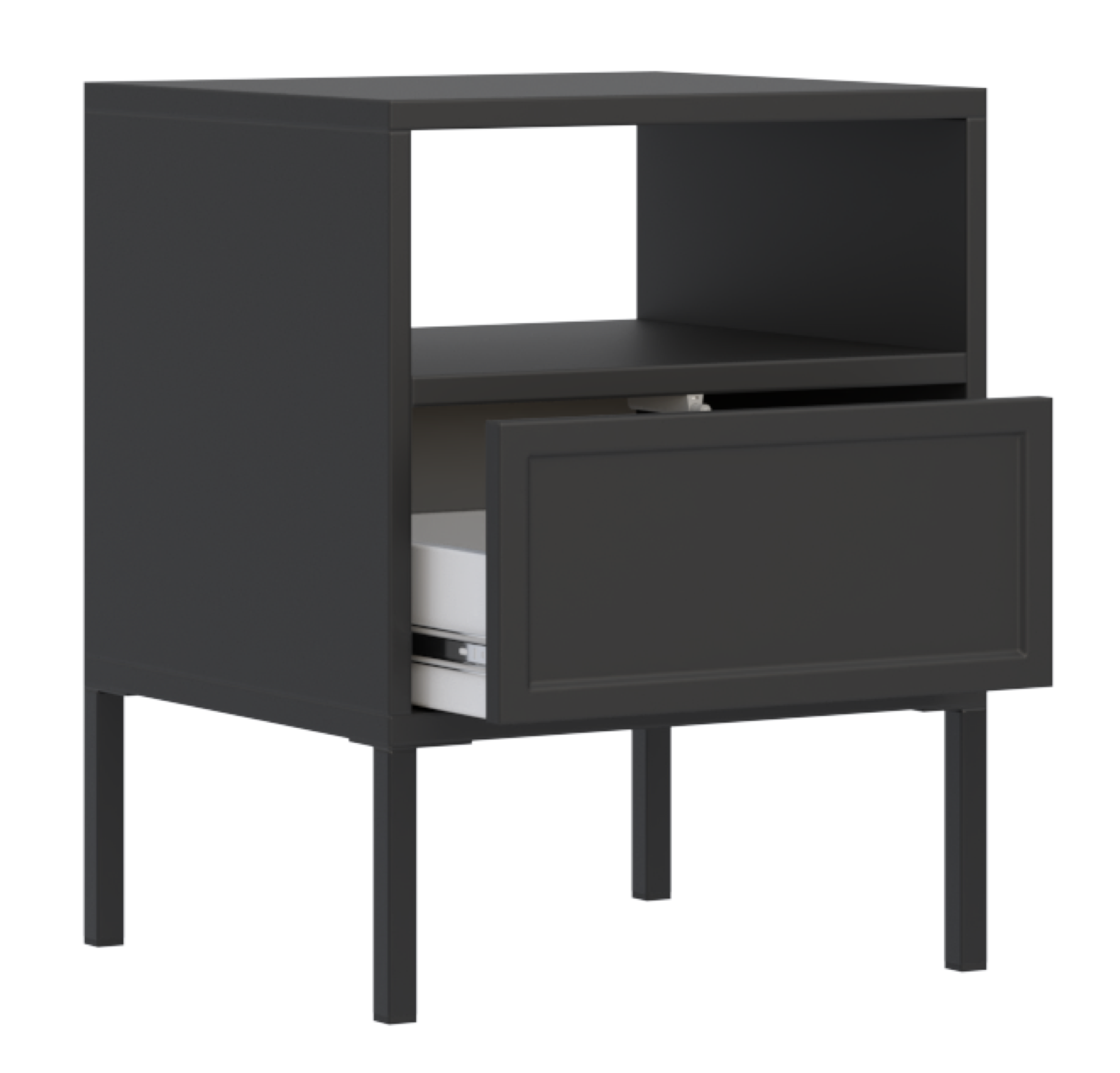 selsey-velveto-nachttisch-45-cm-schwarz-mit-schublade-und-fach image 3