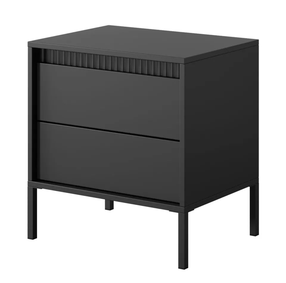 selsey-falsetto-nachttisch-mit-gerillten-fronten-und-schublade-68-cm-schwarz image 1
