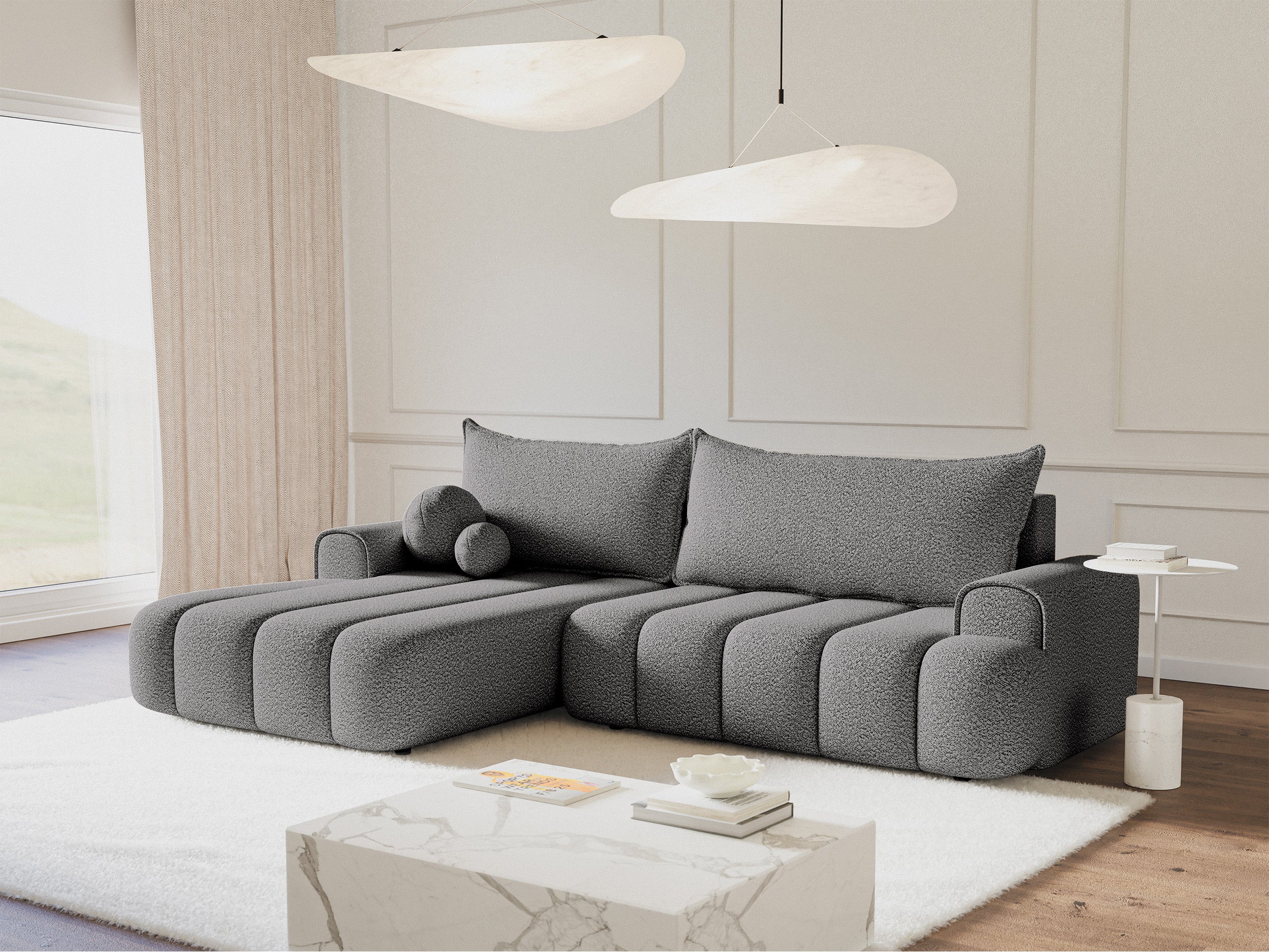 selsey-dandelino-ecksofa-links-l-form-mit-schlaffunktion-und-stauraum-grau-boucl image 3
