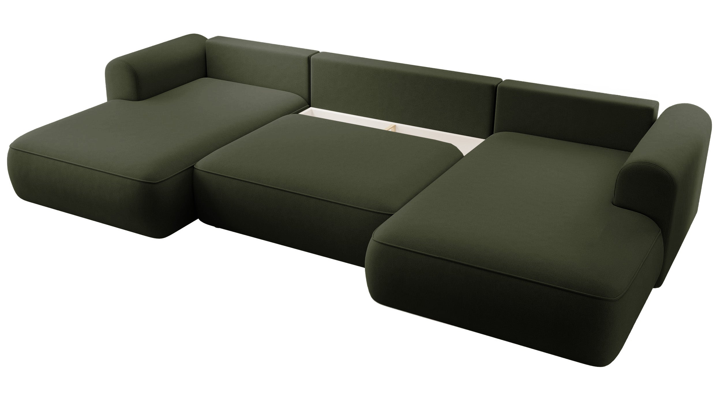 selsey-ovo-ecksofa-u-f-rmig-mit-schlaffunktion-und-stauraum-olivgr-ner-samt image 4