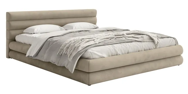 selsey-alegre-gepolstertes-bett-180x200-cm-grau-beige-velours-mit-bettkasten-met image 1